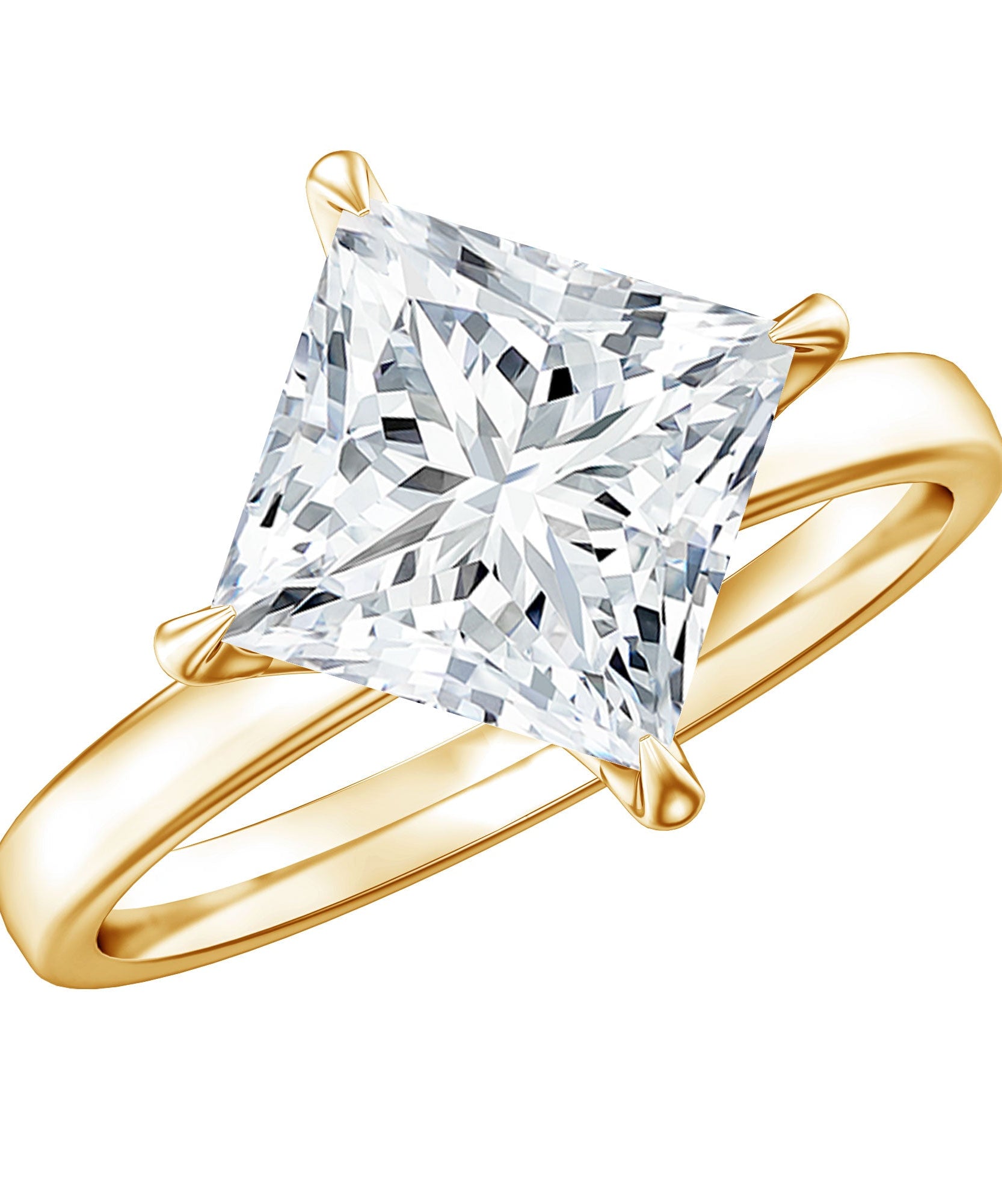 IGI Certified Lab Grown Diamond 3 Carat Princess Cut Engagement Ring