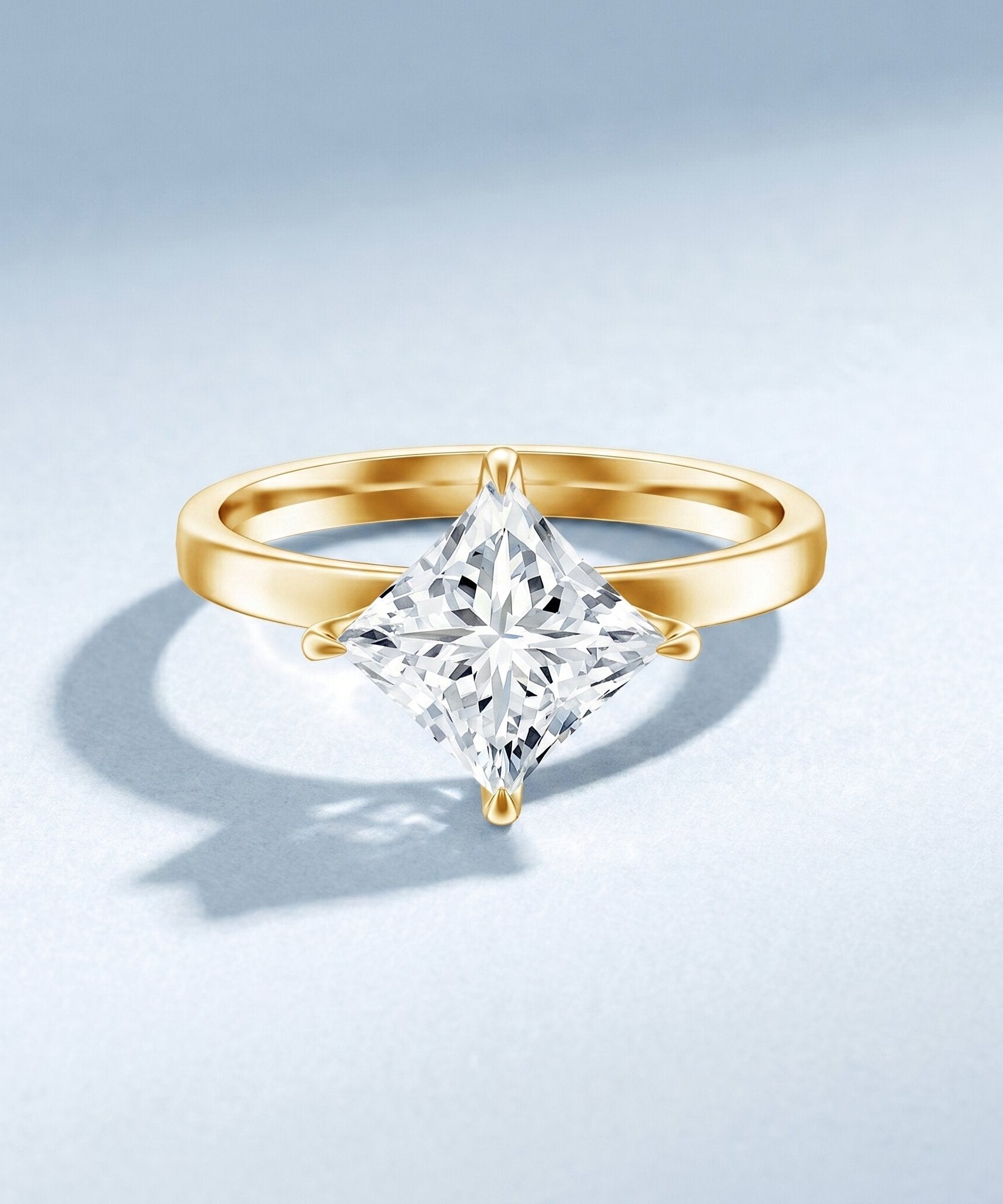 IGI Certified Lab Grown Diamond 3 Carat Princess Cut Engagement Ring