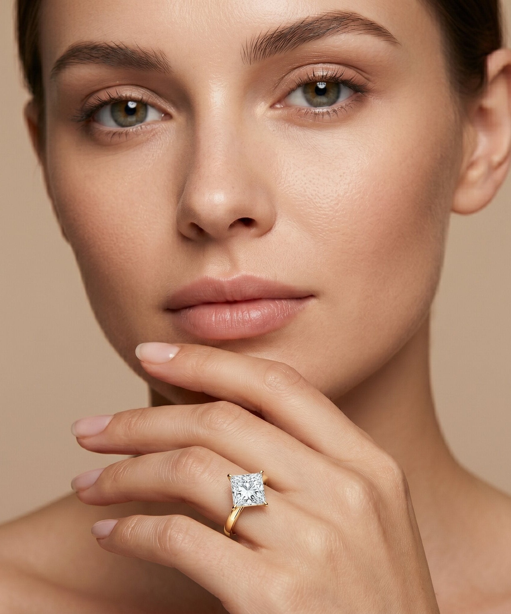 IGI Certified Lab Grown Diamond 3 Carat Princess Cut Engagement Ring