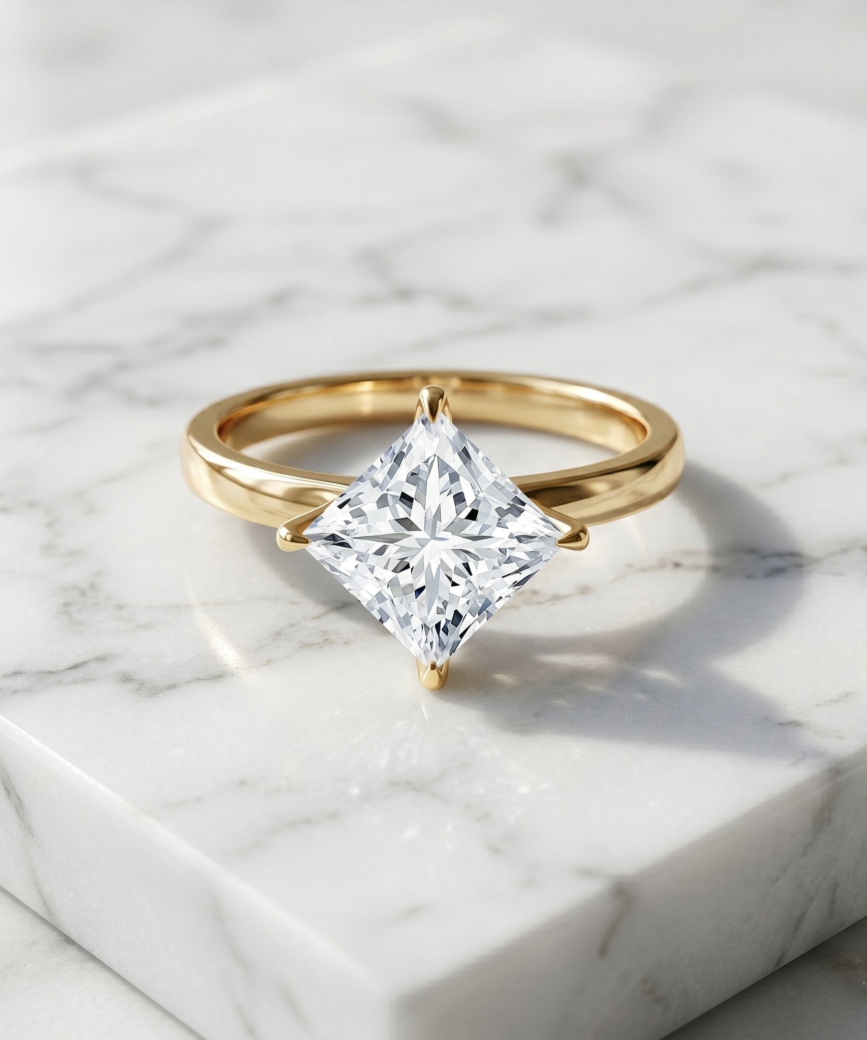 IGI Certified Lab Grown Diamond 3 Carat Princess Cut Engagement Ring