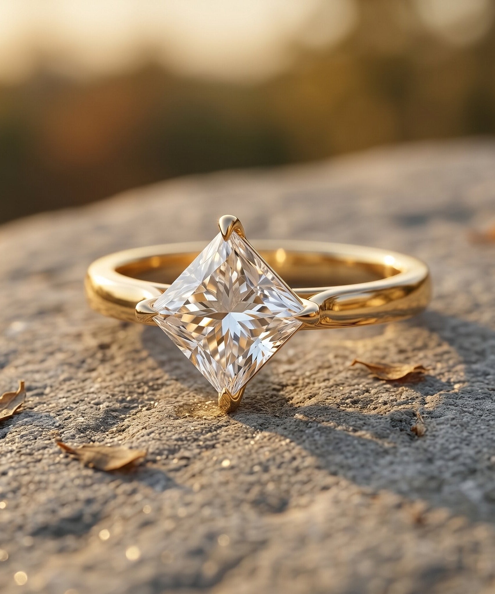 IGI Certified Lab Grown Diamond 3 Carat Princess Cut Engagement Ring