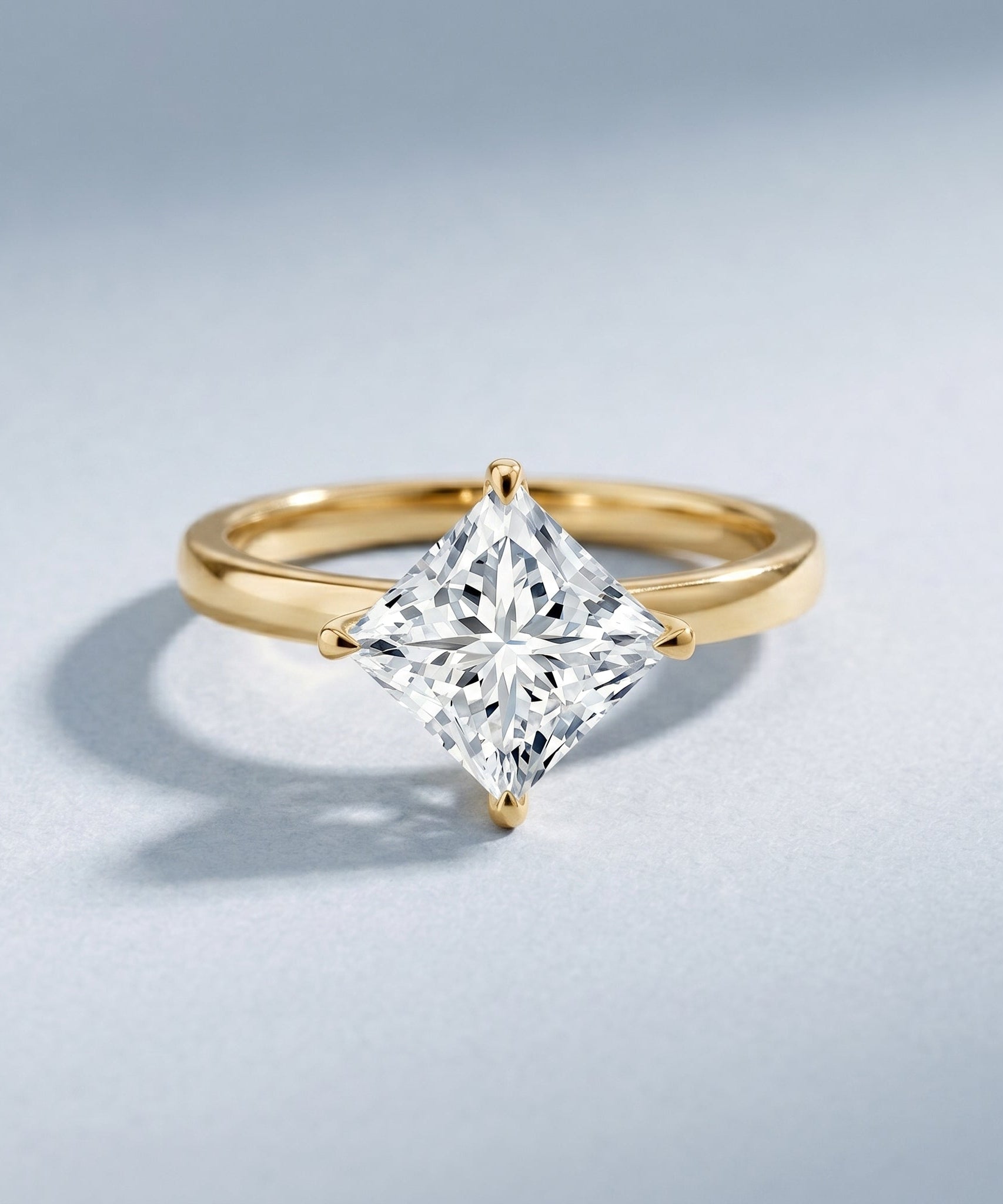 IGI Certified 4 Carat Princess Cut Lab Grown Diamond Engagement Ring