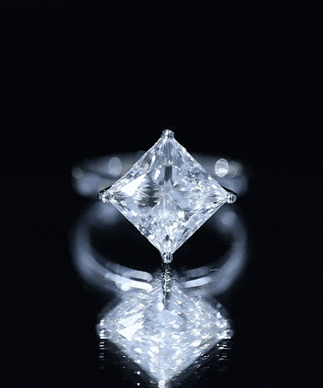Solitaire 5 Carat Princess Cut Lab Grown Diamond Huge Engagement Ring with IGI Certificate