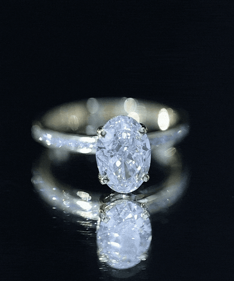 IGI Certified 2 Carat Lab Grown Diamond Oval Engagement Ring With Side Stones
