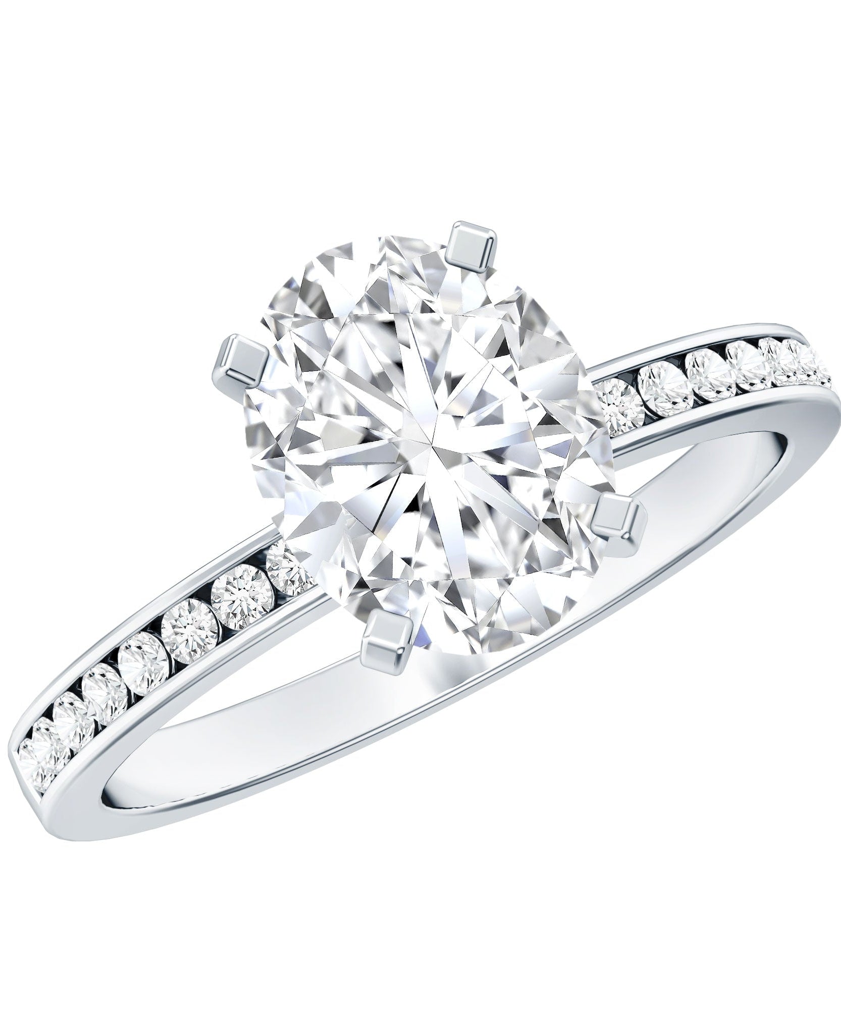 IGI Certified 2 Carat Lab Grown Diamond Oval Engagement Ring With Side Stones