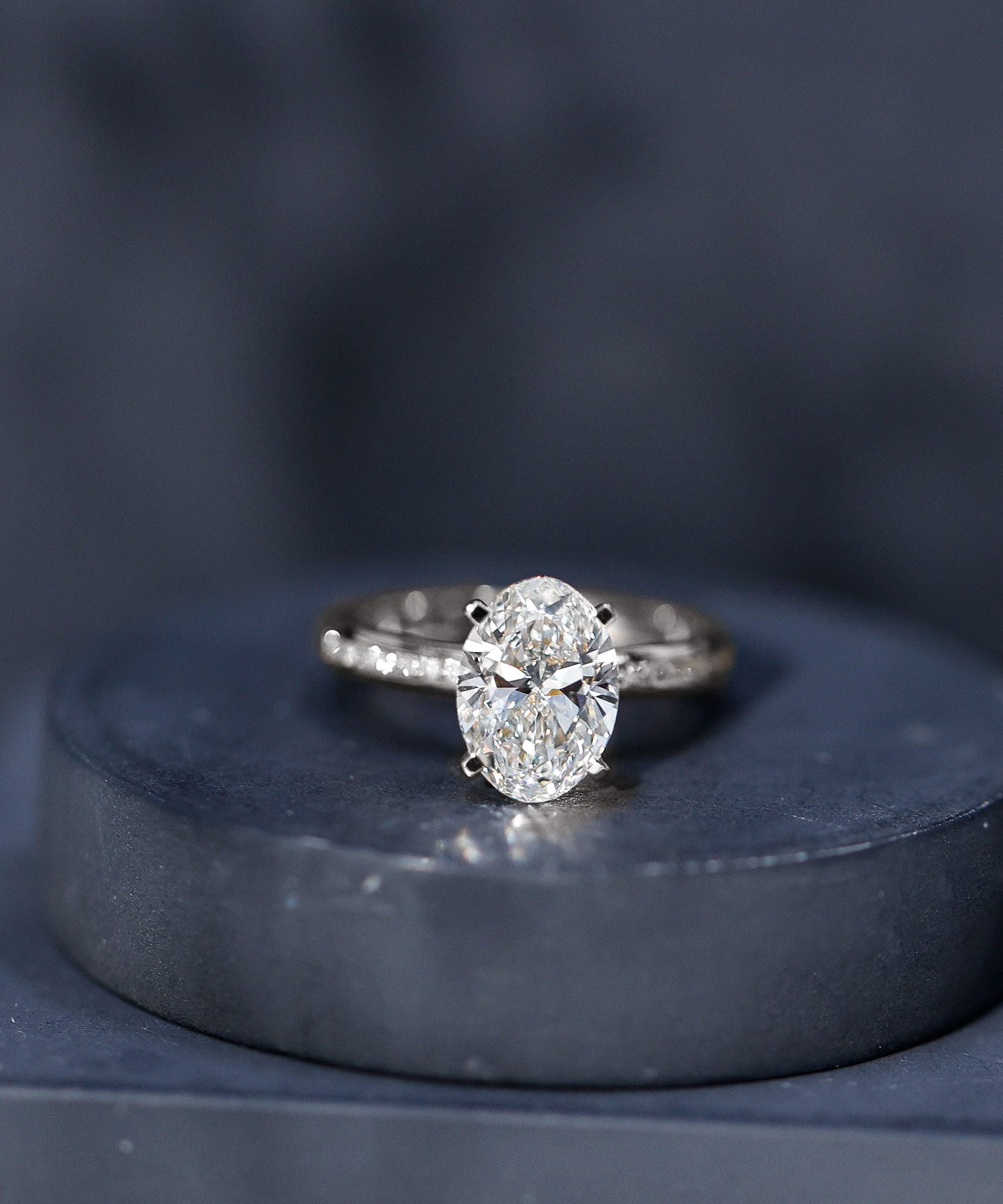 IGI Certified 3 Carat Lab Grown Diamond Oval Engagement Ring for Women