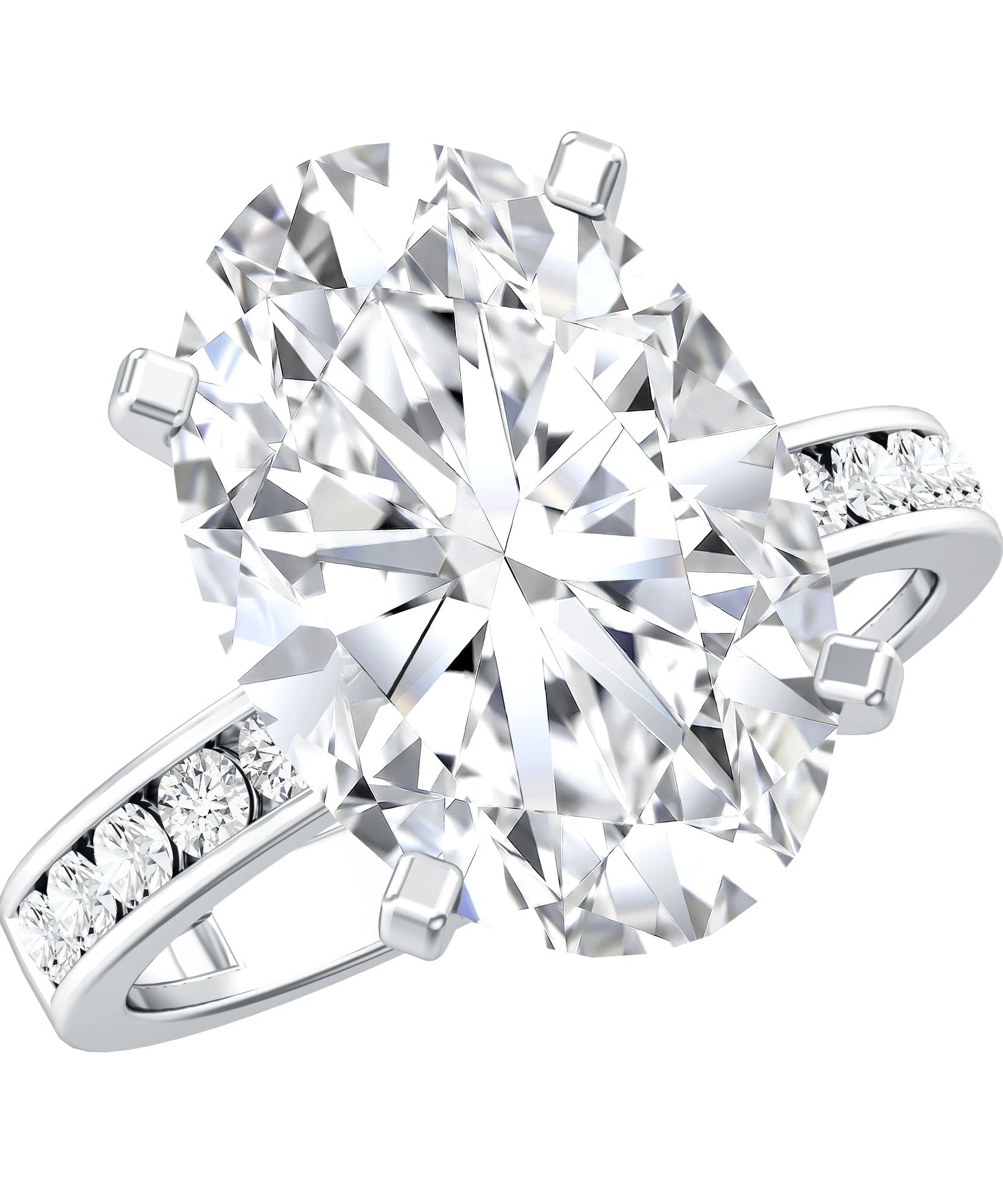 Oval Cut 5 Carat Lab Grown Diamond Big Engagement Ring with IGI Certificate