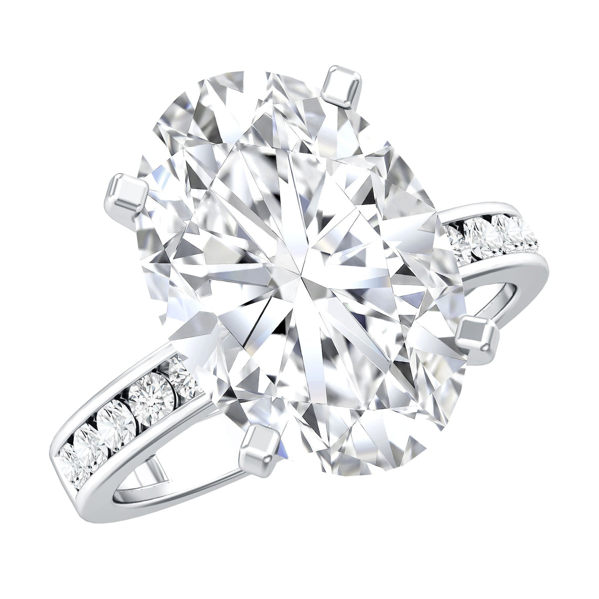 Oval Cut 5 Carat Lab Grown Diamond Big Engagement Ring with IGI Certificate