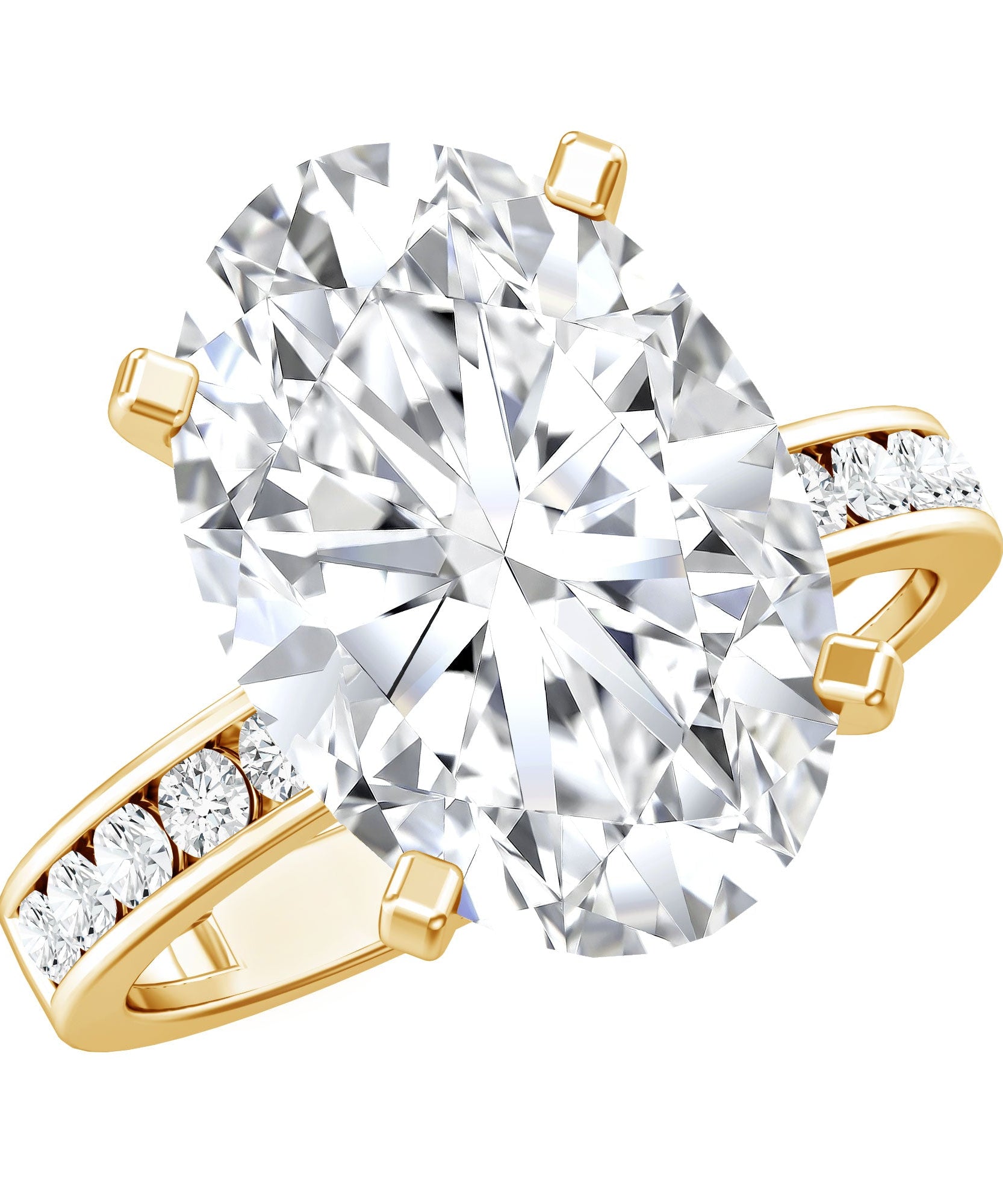 Oval Cut 5 Carat Lab Grown Diamond Big Engagement Ring with IGI Certificate