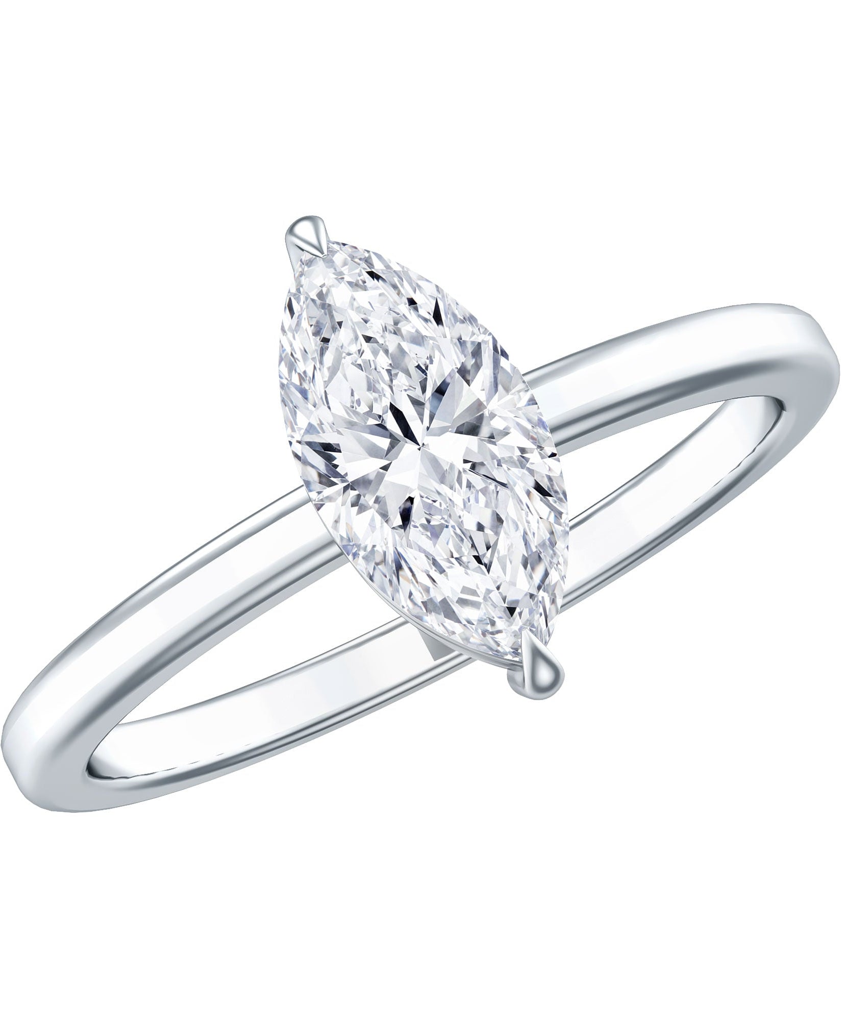 IGI Certified Lab Grown 1 Carat Diamond Marquise Engagement Ring Solitaire
