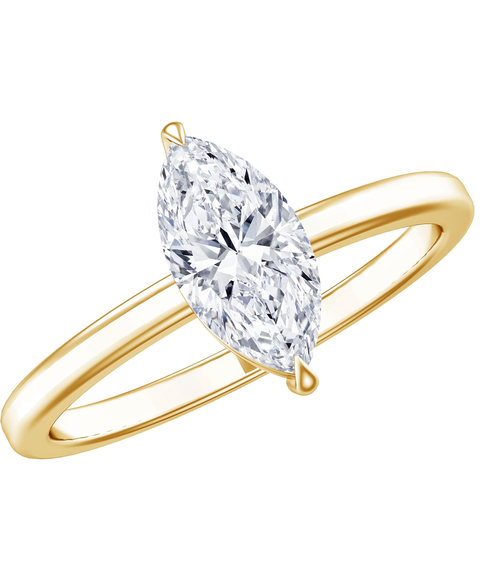 IGI Certified Lab Grown 1 Carat Diamond Marquise Engagement Ring Solitaire