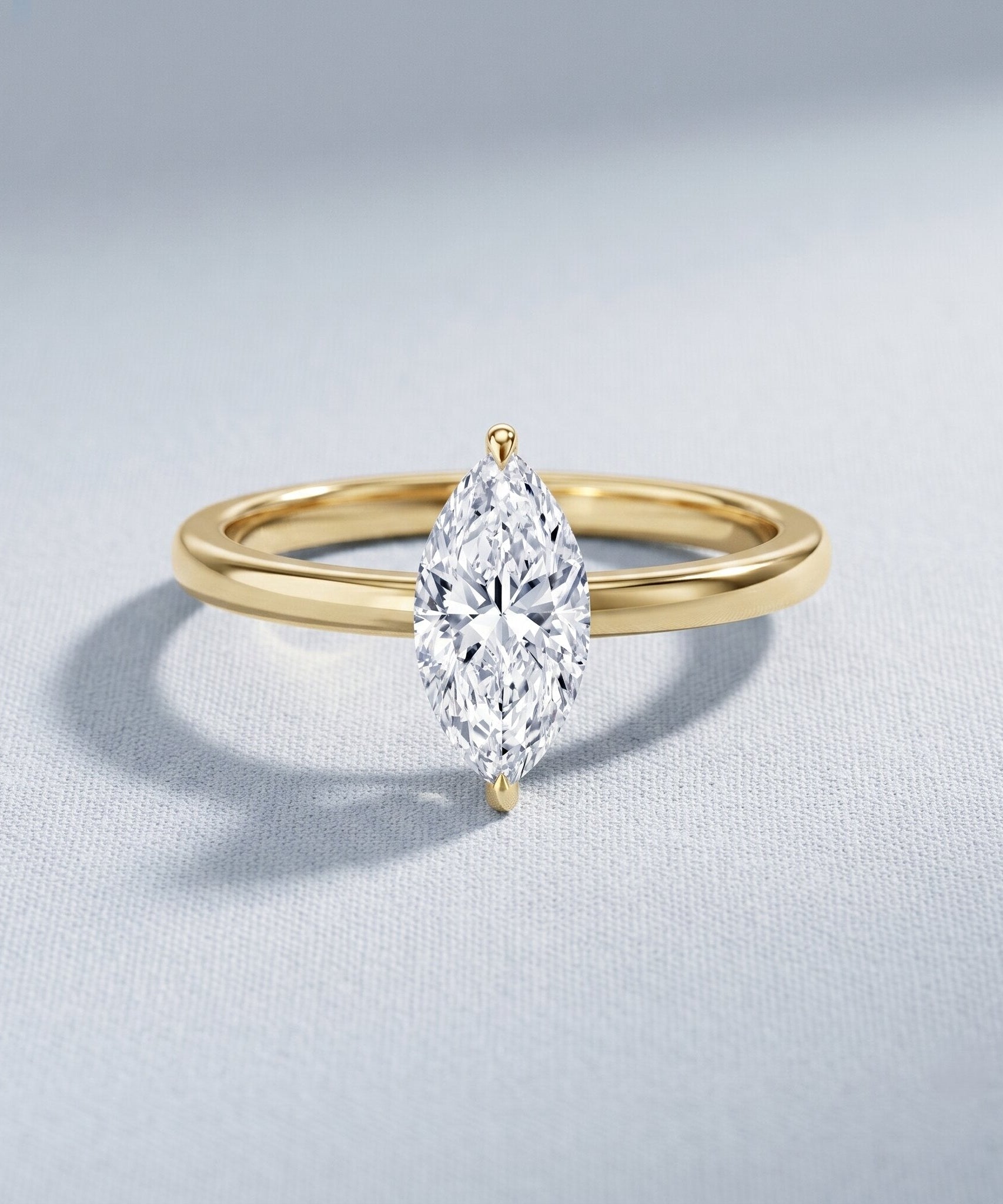 IGI Certified Lab Grown 1 Carat Diamond Marquise Engagement Ring Solitaire