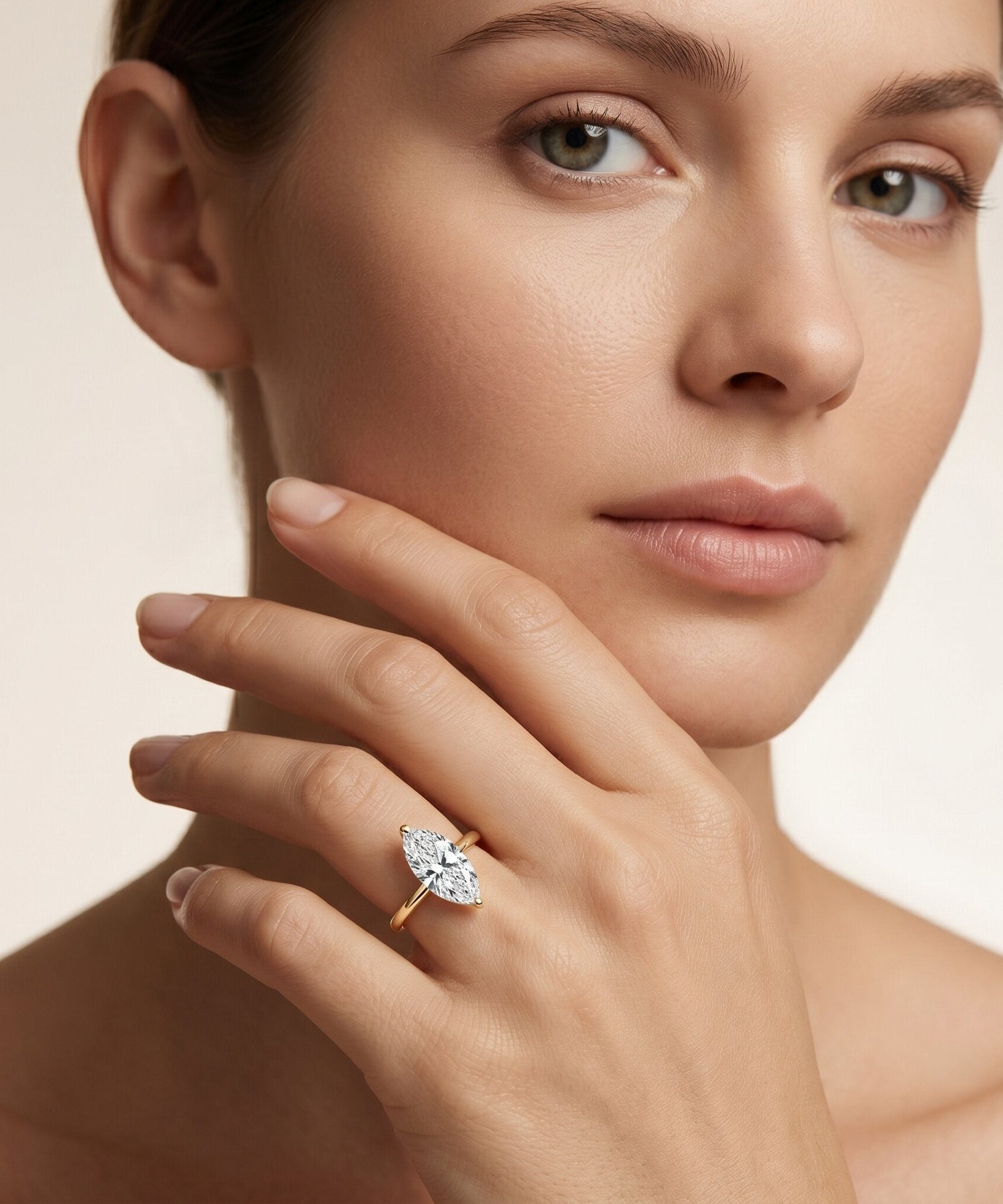 IGI Certified Lab Grown 1 Carat Diamond Marquise Engagement Ring Solitaire