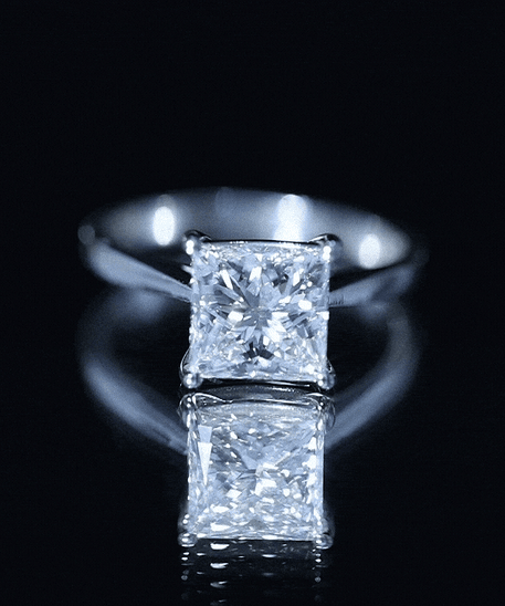 IGI Certified Lab Grown 3 Carat Diamond Princess Cut Engagement Ring Solitaire
