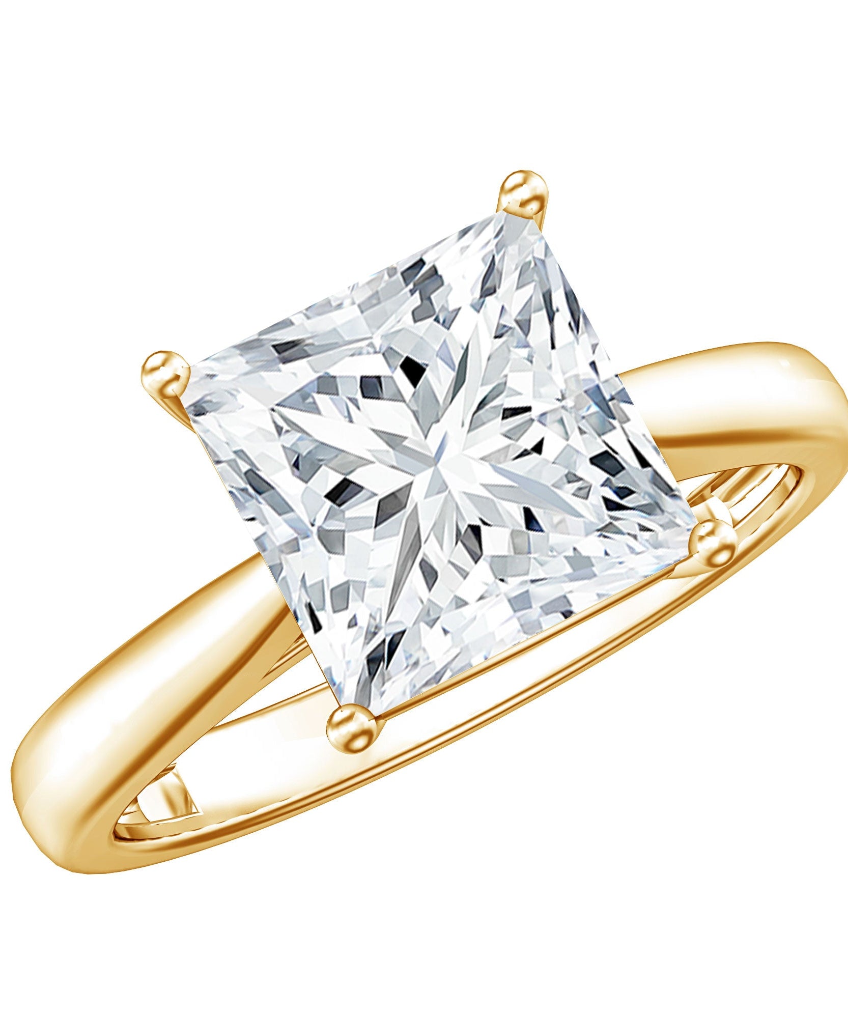 IGI Certified Lab Grown 3 Carat Diamond Princess Cut Engagement Ring Solitaire