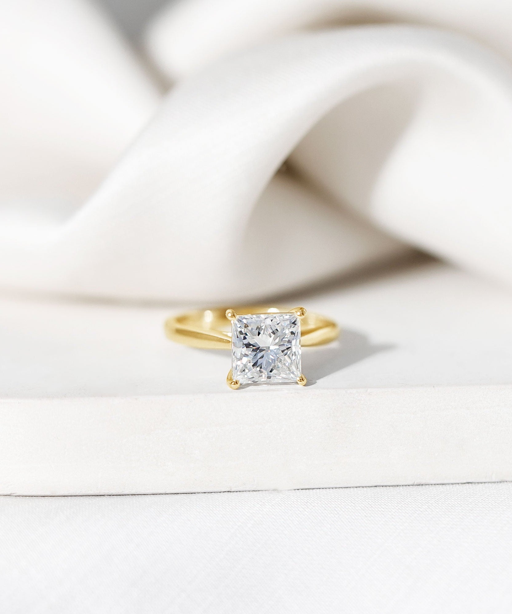 IGI Certified Lab Grown 3 Carat Diamond Princess Cut Engagement Ring Solitaire