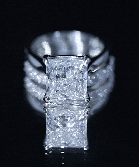 5 Carat Huge Lab Grown Diamond Princess Cut Engagement Ring Set with IGI Certificate