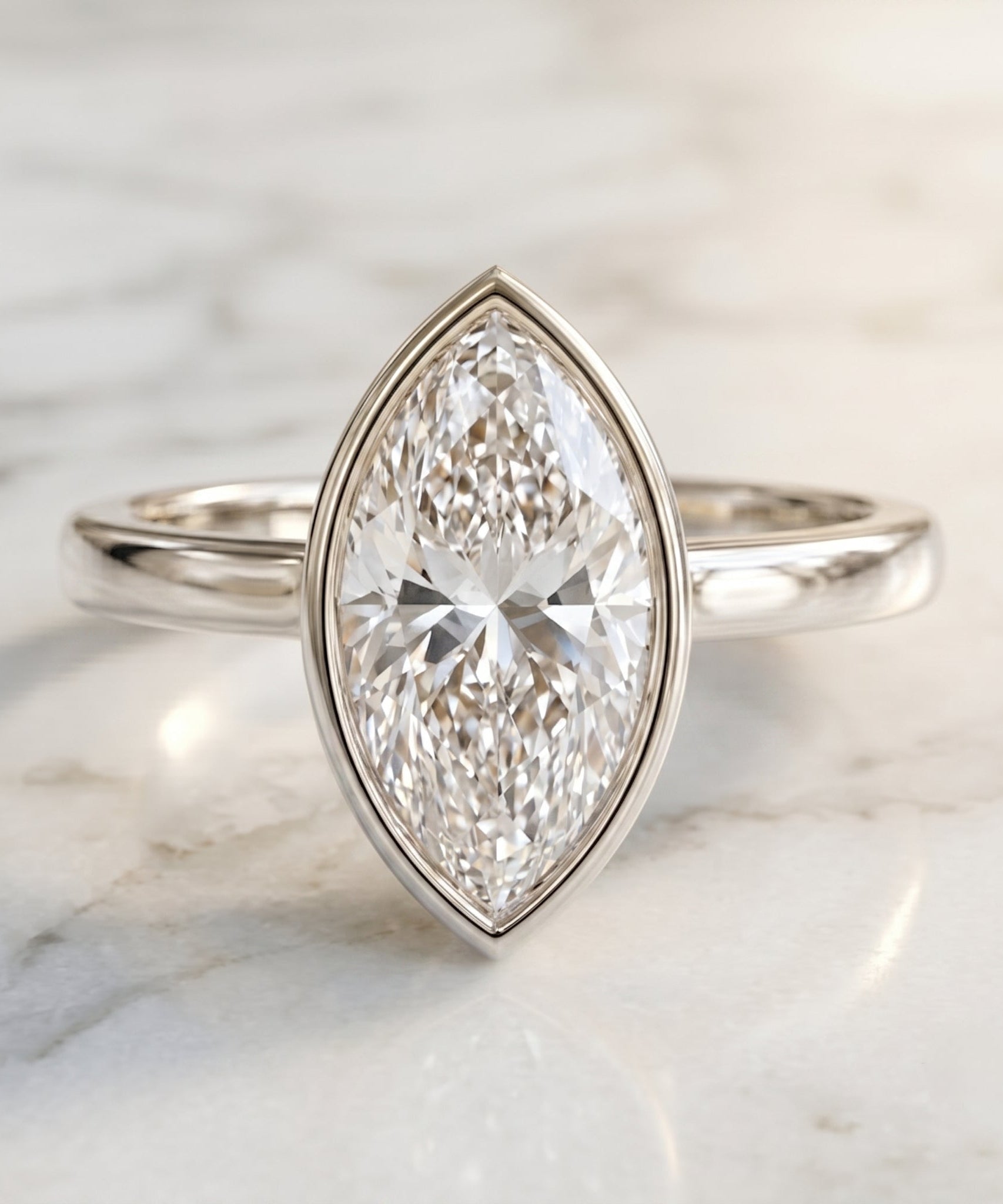 IGI Certified 2 Carat Lab Grown Diamond Marquise Ring For Engagement