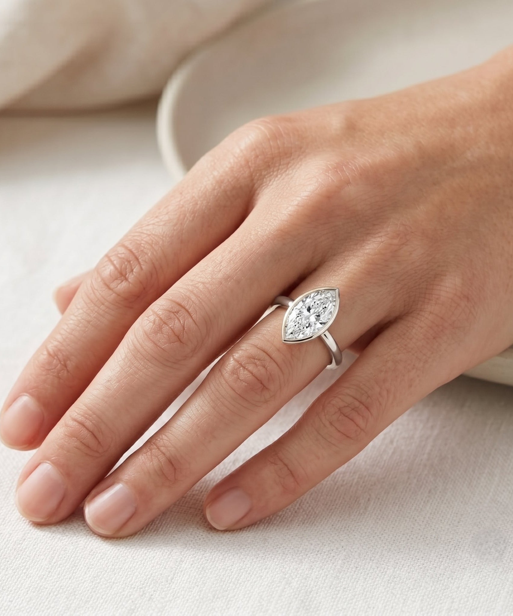 IGI Certified 2 Carat Lab Grown Diamond Marquise Ring For Engagement