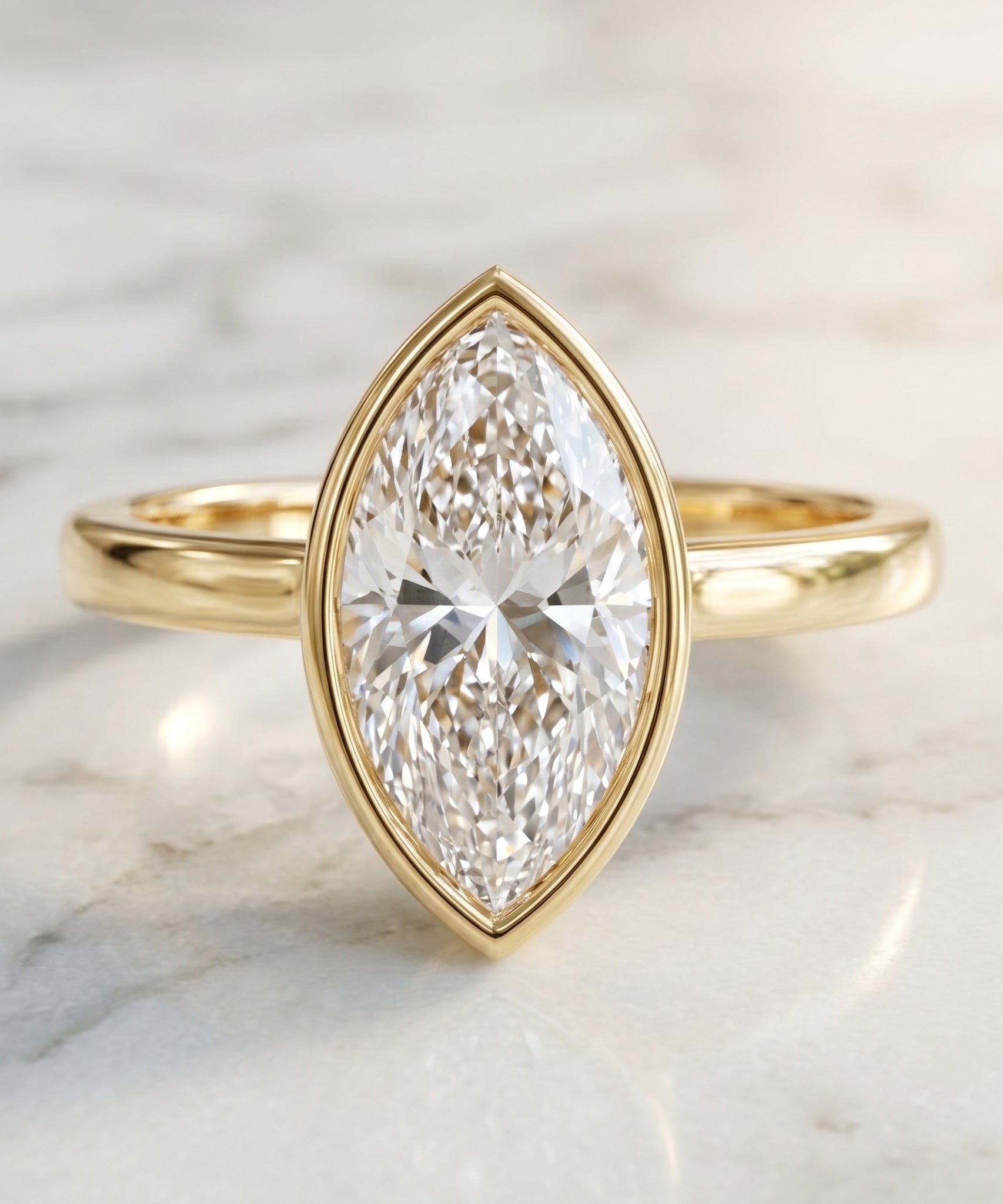 IGI Certified 2 Carat Lab Grown Diamond Marquise Ring For Engagement