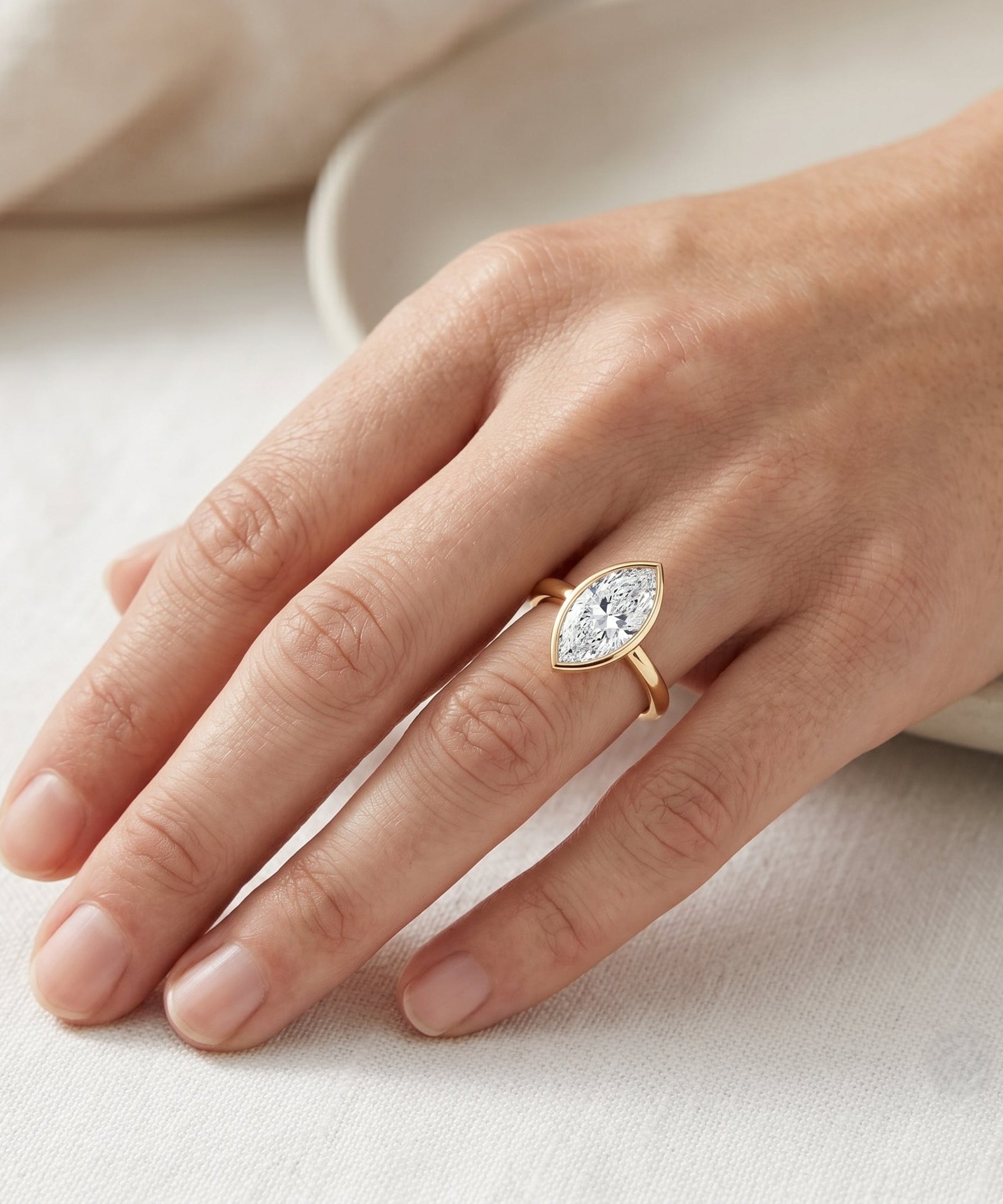 IGI Certified 2 Carat Lab Grown Diamond Marquise Ring For Engagement