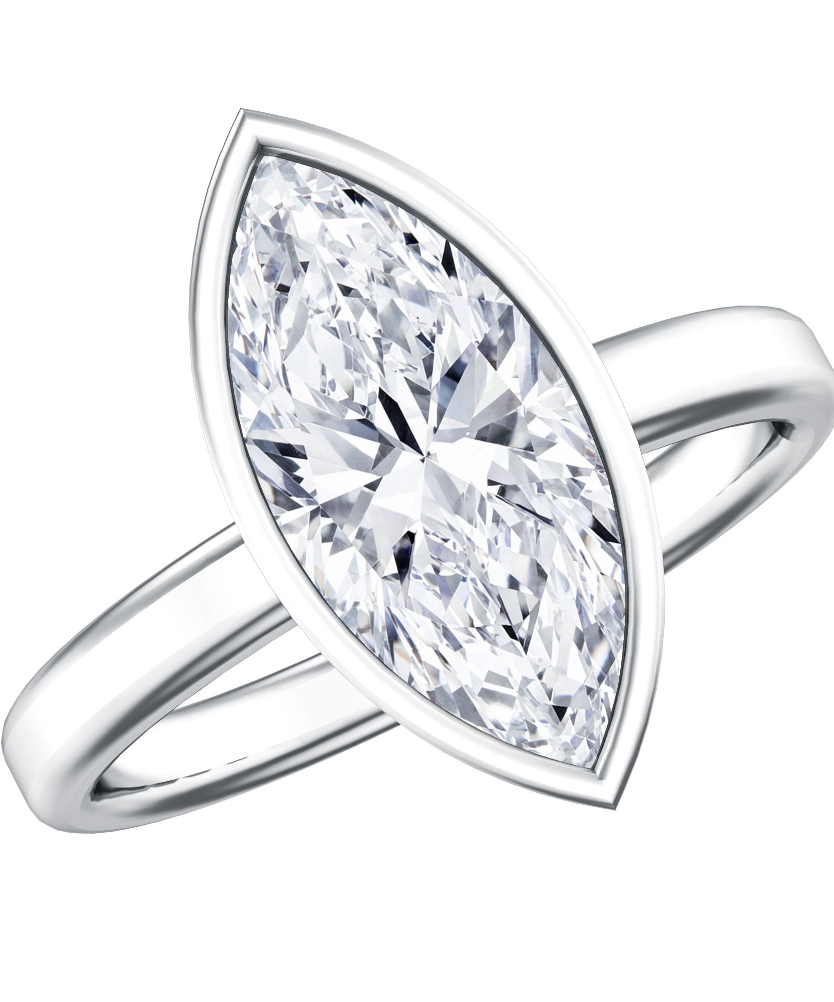 IGI Certified 3 Carat Solitaire Lab Grown Diamond Marquise Cut Engagement Ring