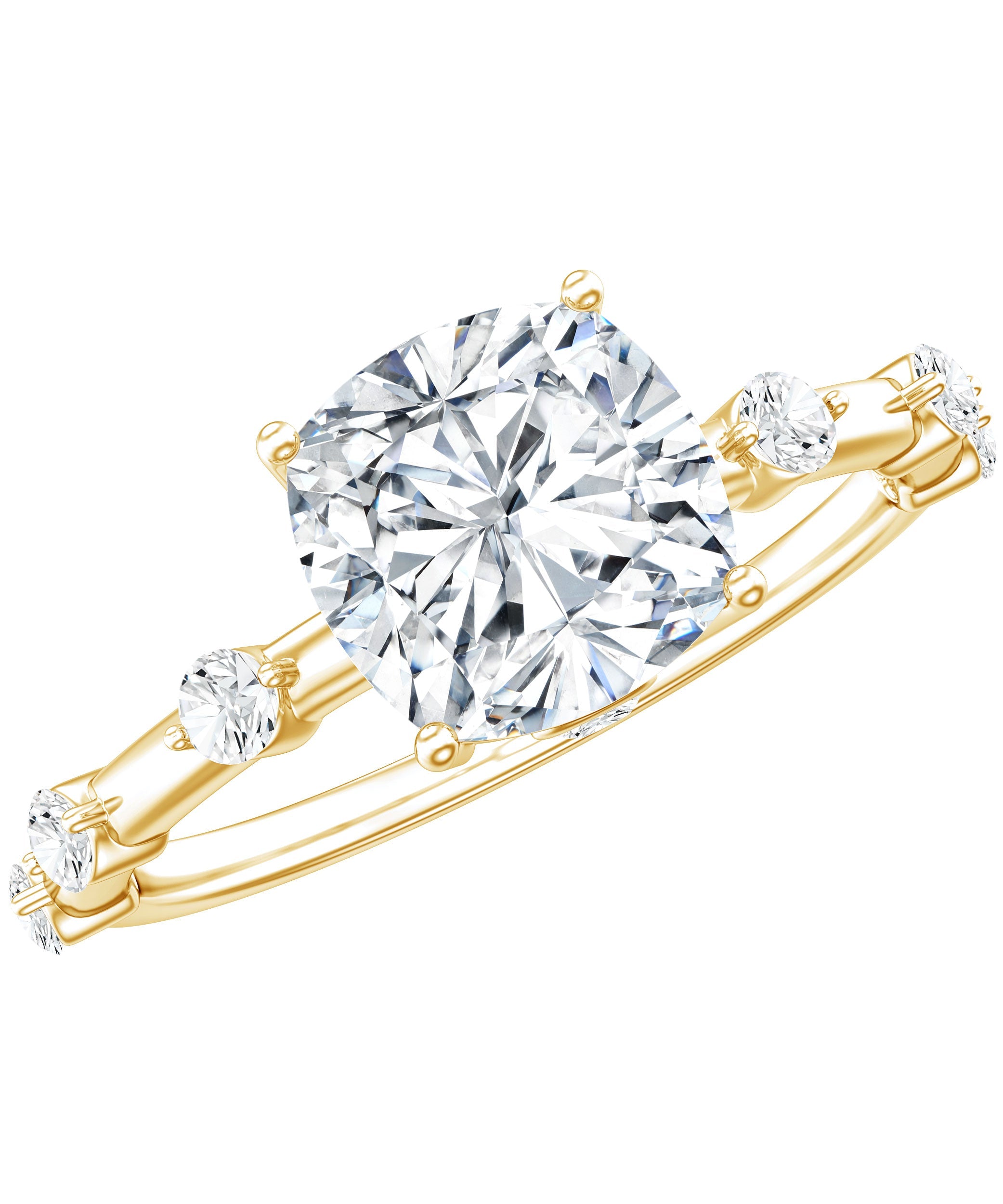 3 Carat IGI Certified Lab Grown Diamond Cushion Cut Engagement Ring for Women