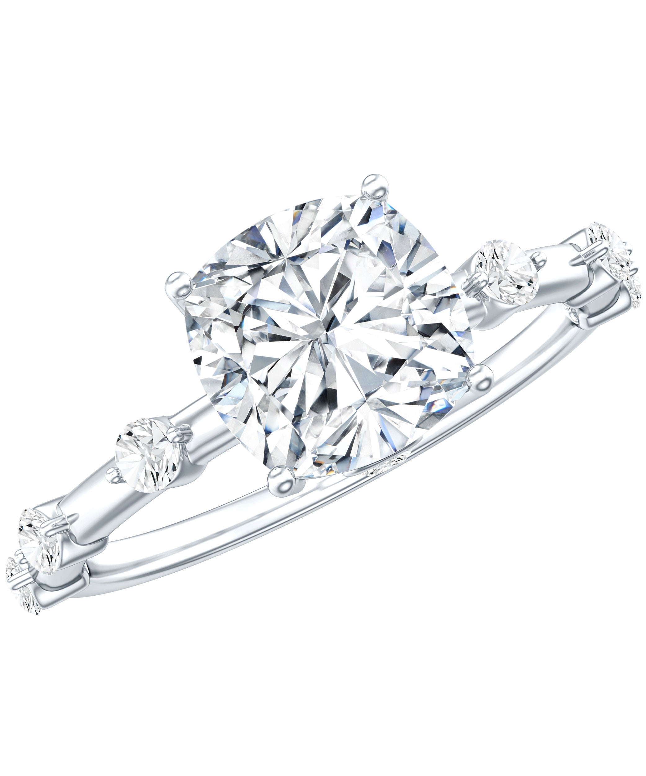 Cushion Cut 2 Carat Lab Grown Diamond Solitaire Engagement Ring with IGI Certificate