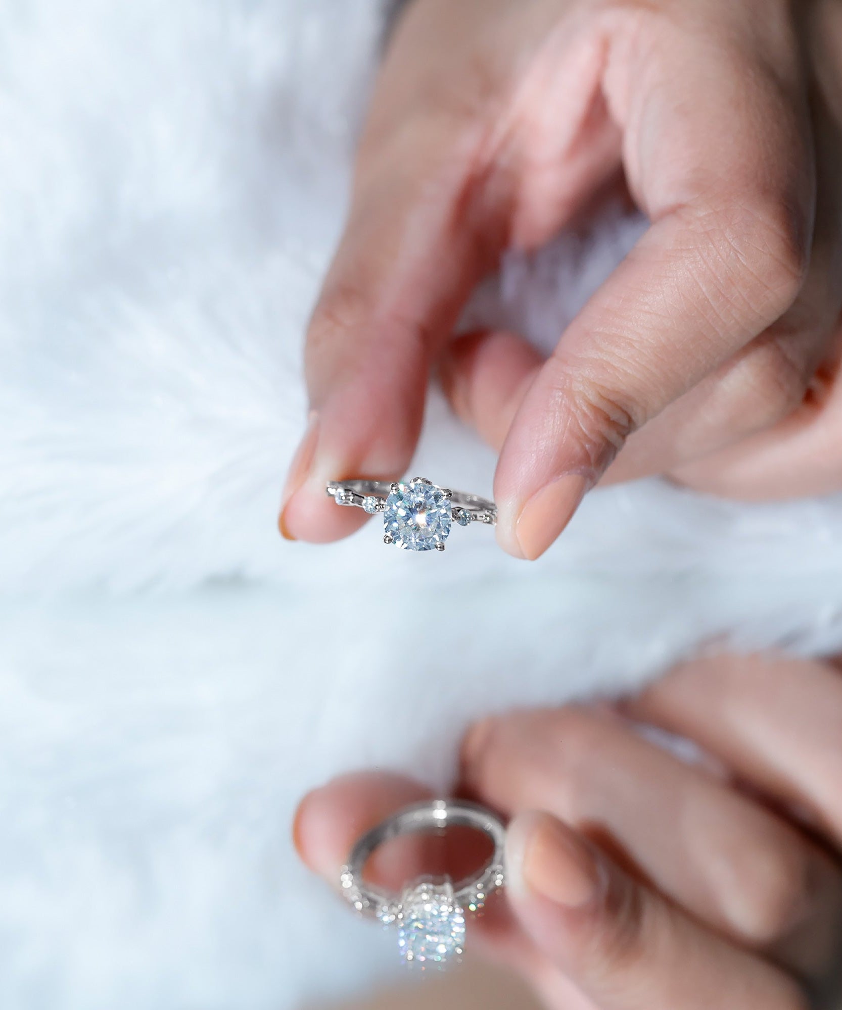 Cushion Cut 2 Carat Lab Grown Diamond Solitaire Engagement Ring with IGI Certificate