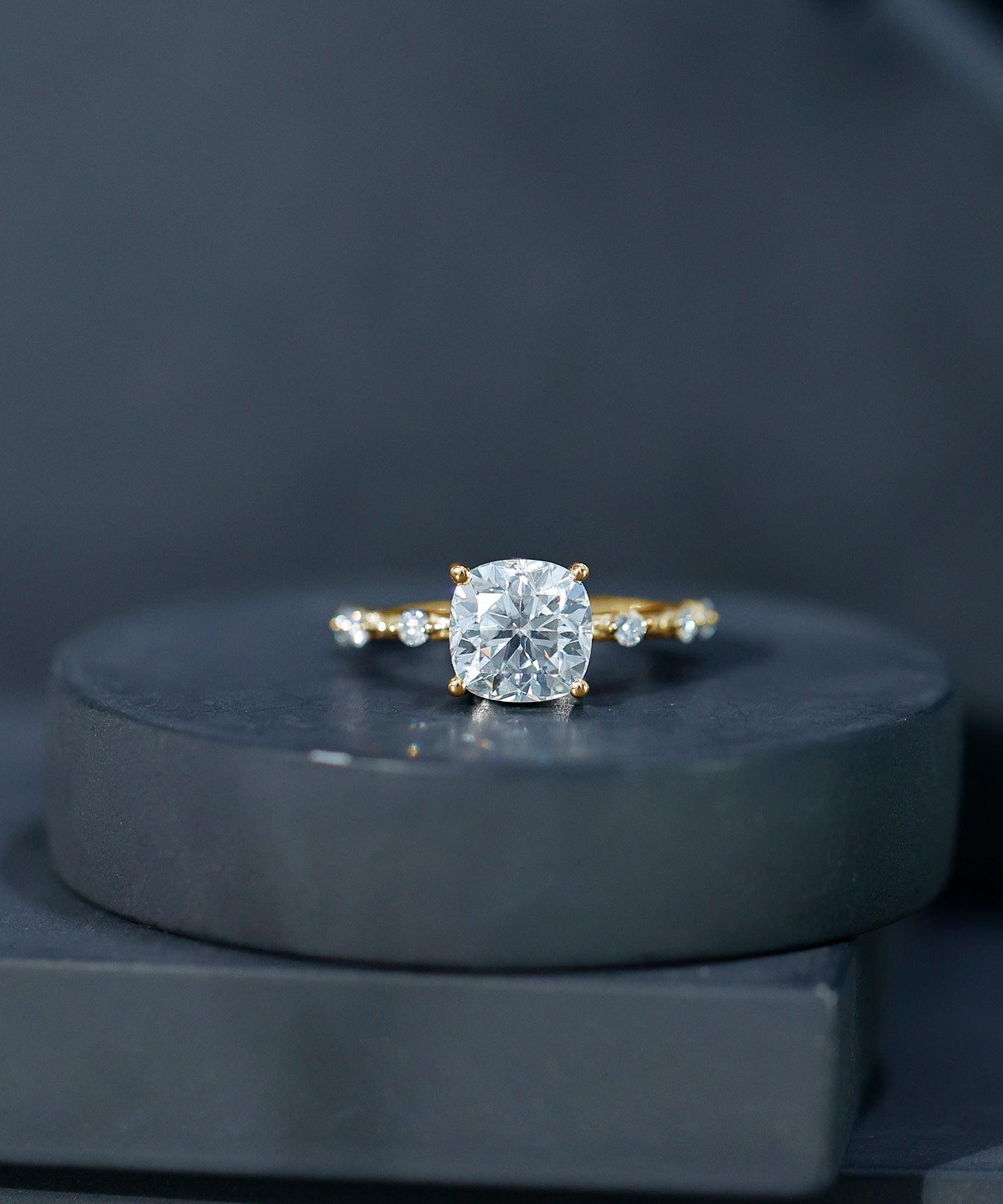 Cushion Cut 2 Carat Lab Grown Diamond Solitaire Engagement Ring with IGI Certificate