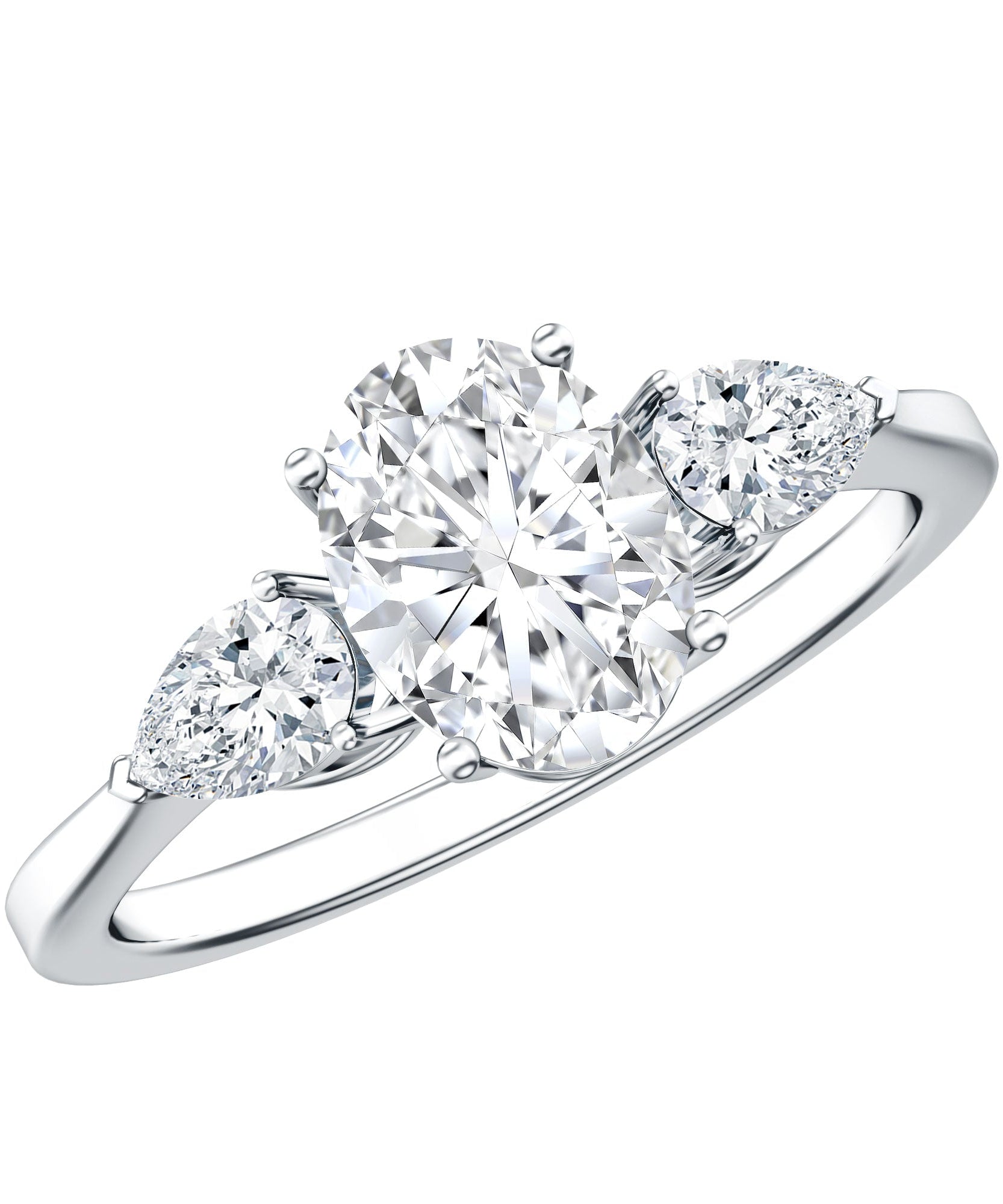 1 Carat Lab Grown Diamond Three Stone Engagement Ring with IGI Certificate