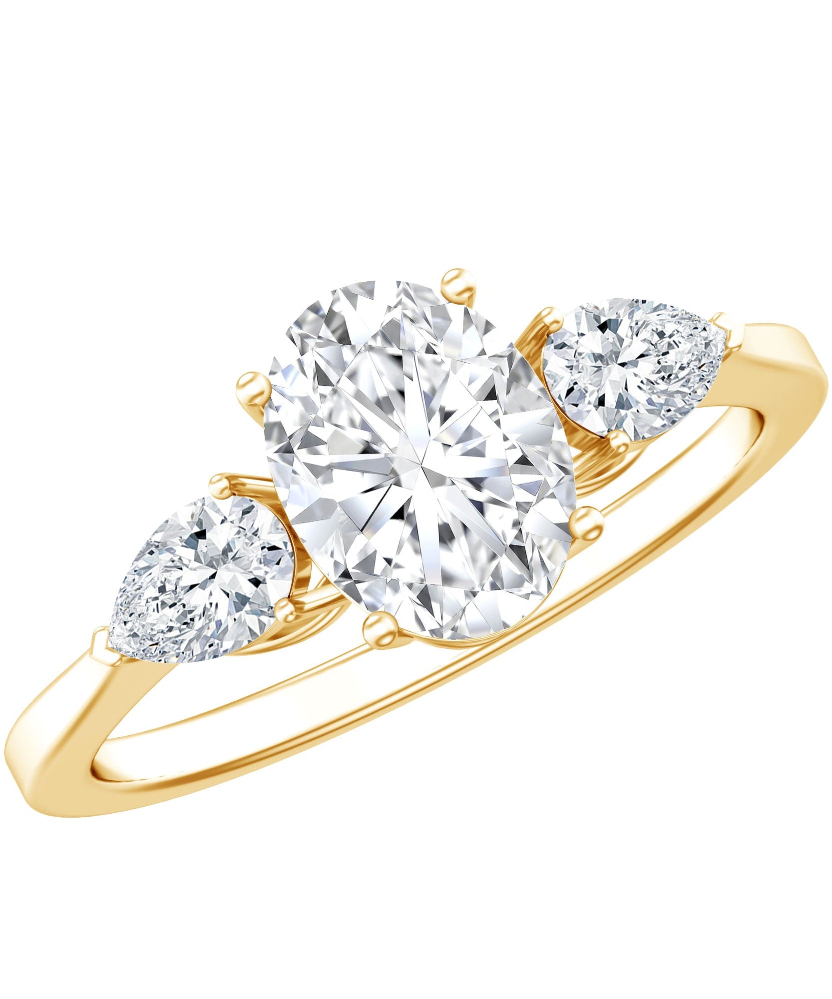 1 Carat Lab Grown Diamond Three Stone Engagement Ring with IGI Certificate