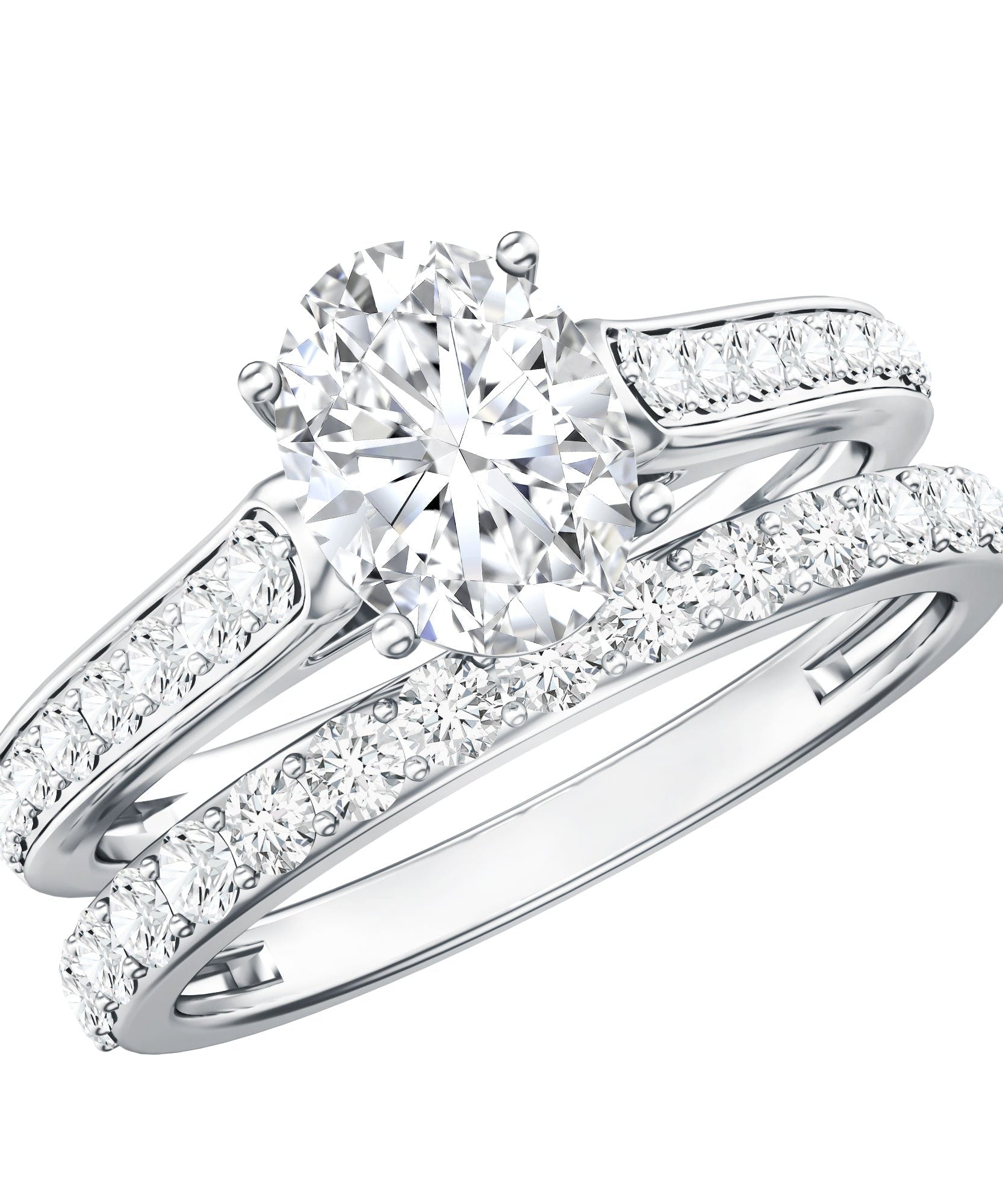 Oval Shaped 1 Carat Lab Grown Diamond Bridal Ring Set with IGI Certificate