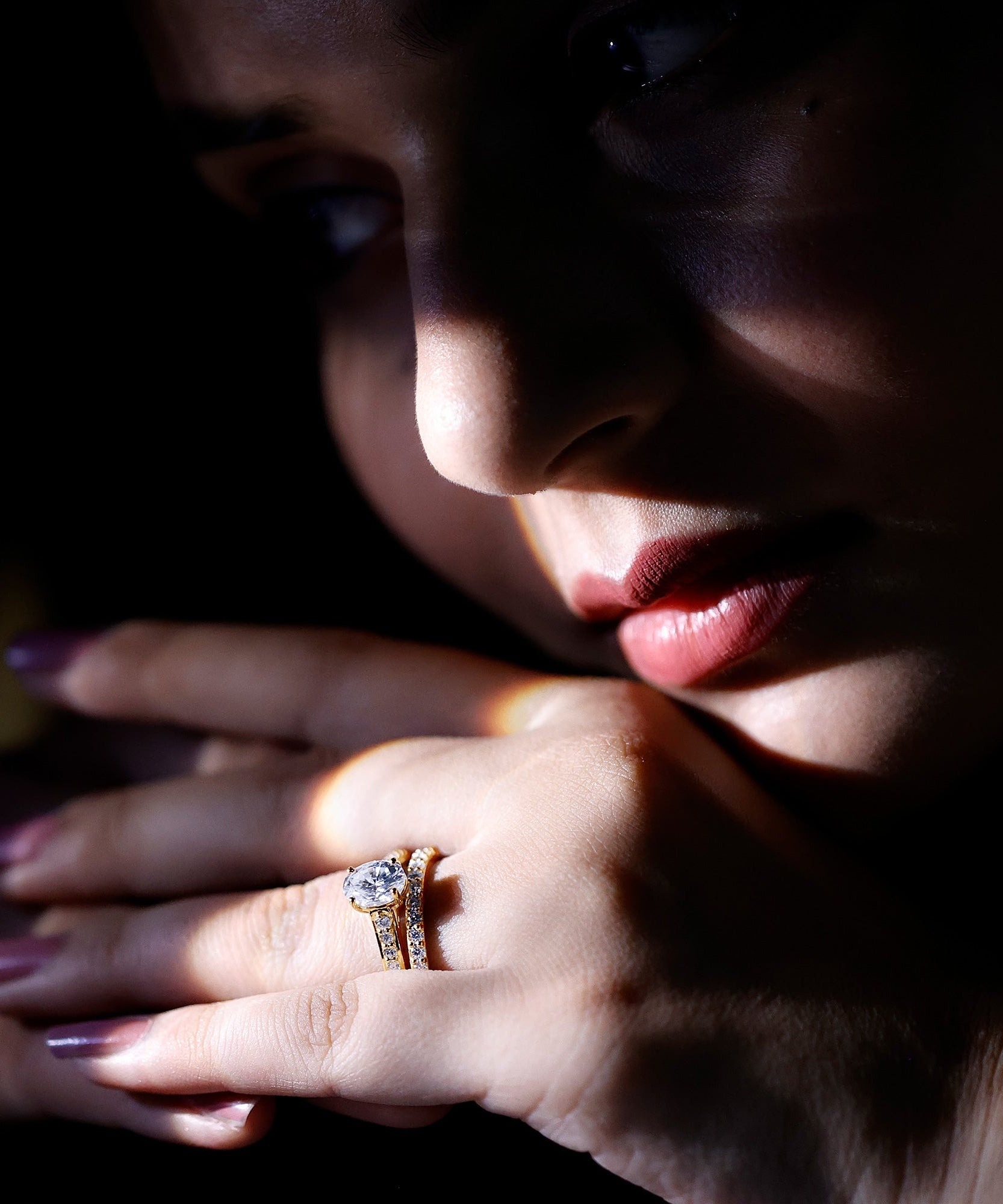 Oval Shaped 1 Carat Lab Grown Diamond Bridal Ring Set with IGI Certificate