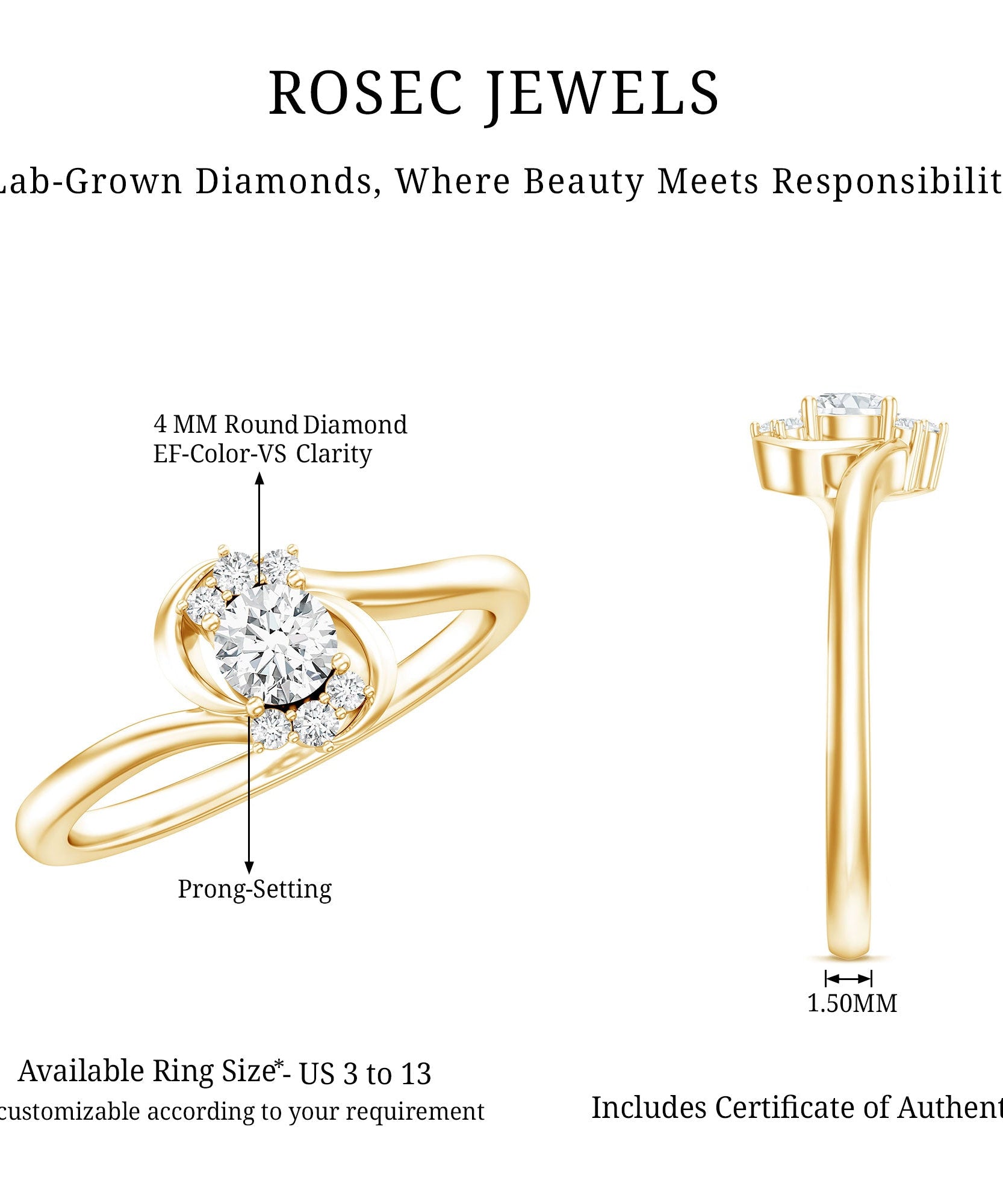 Brilliant Cut Certified Lab Grown Diamond Promise Ring For Her