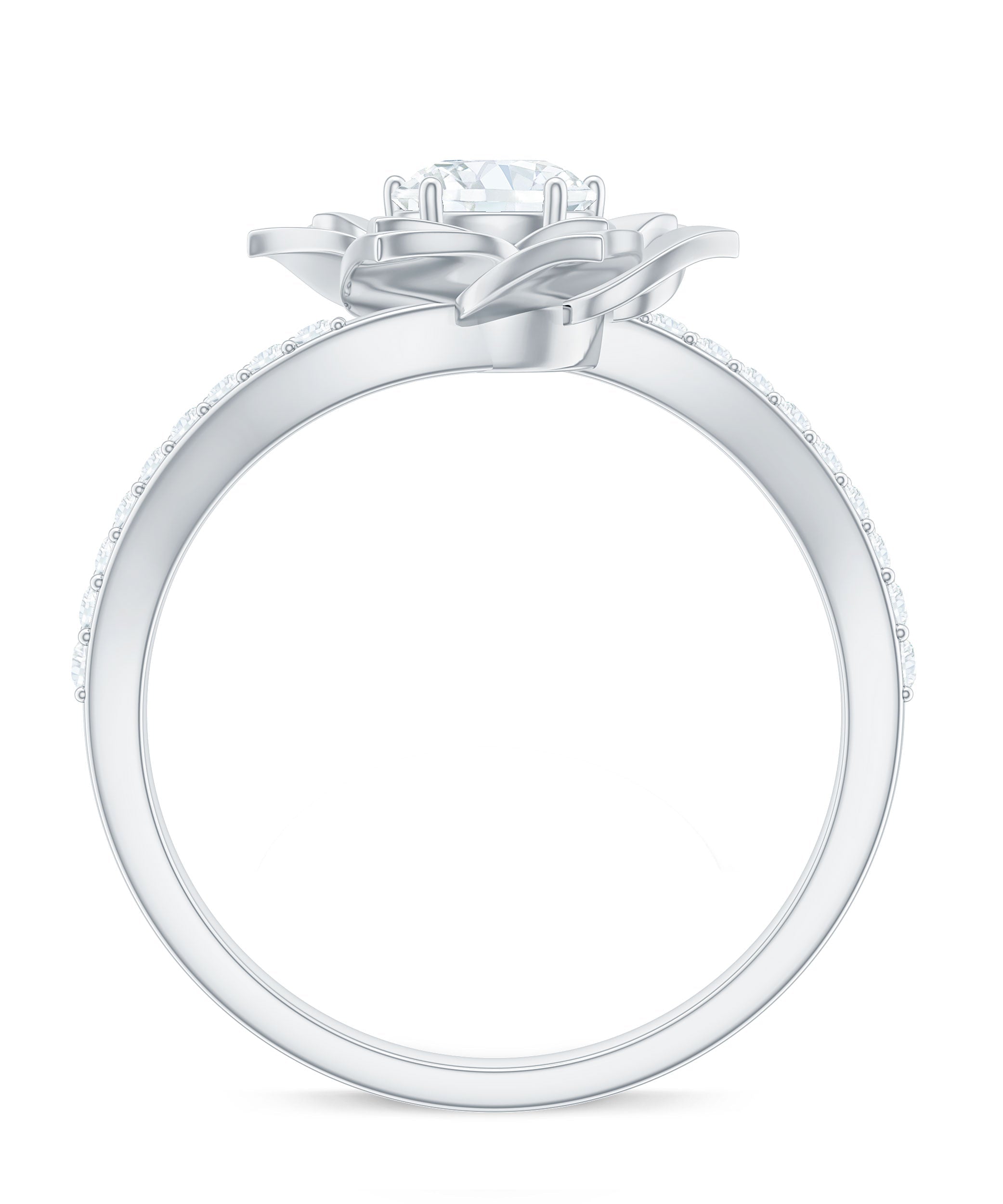 Lab Grown Diamond Nature Inspired Floral Bypass Ring