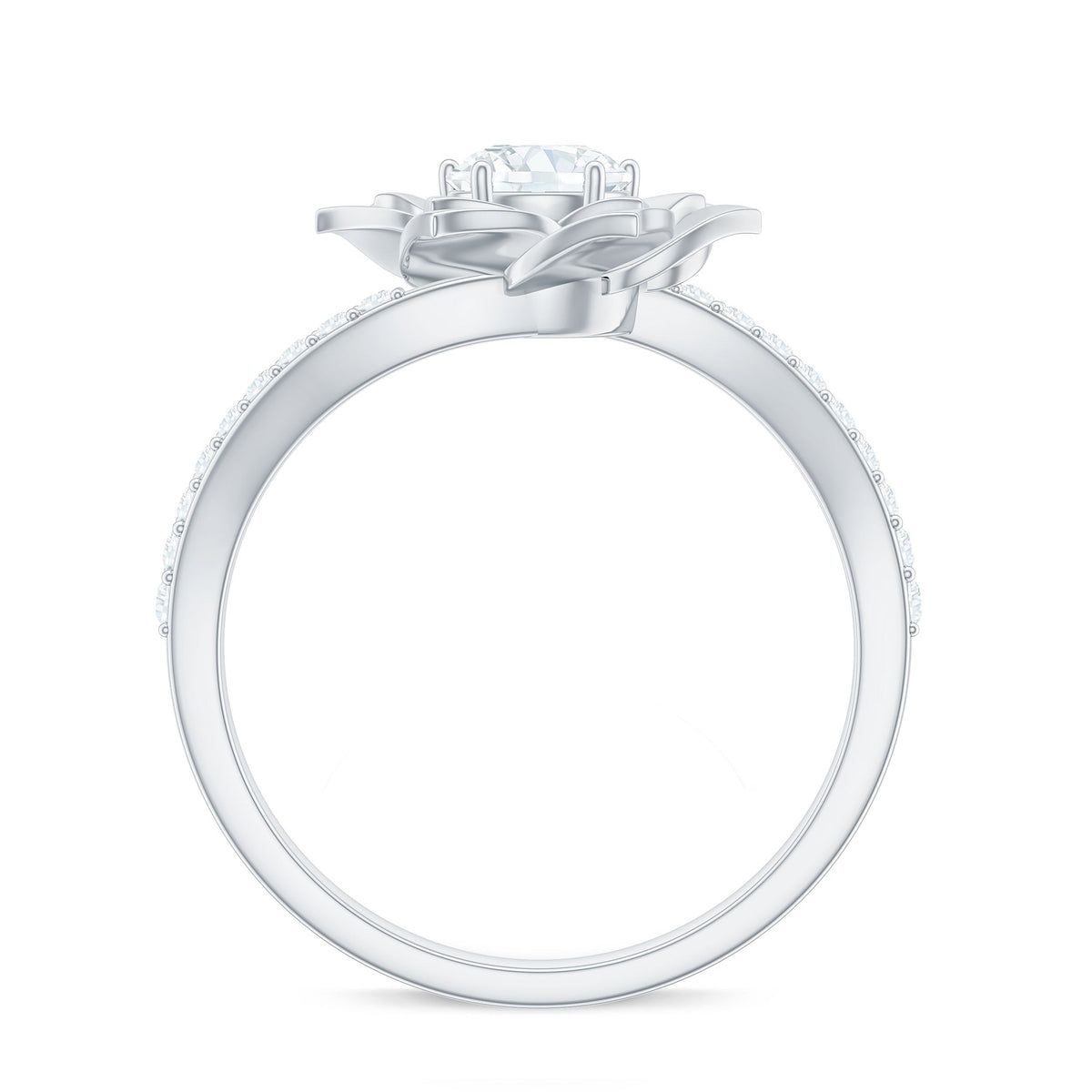 Lab Grown Diamond Nature Inspired Floral Bypass Ring