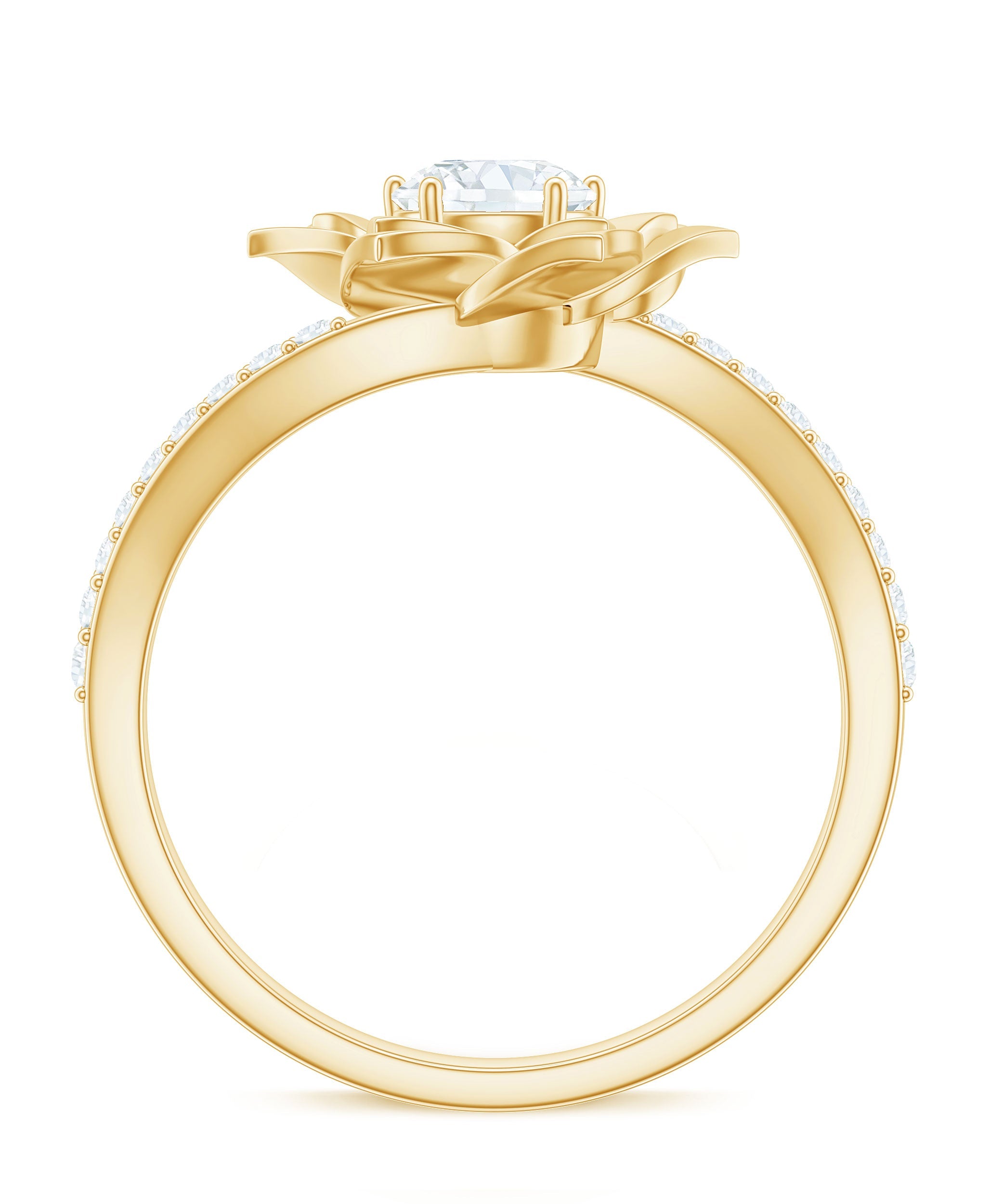 Lab Grown Diamond Nature Inspired Floral Bypass Ring