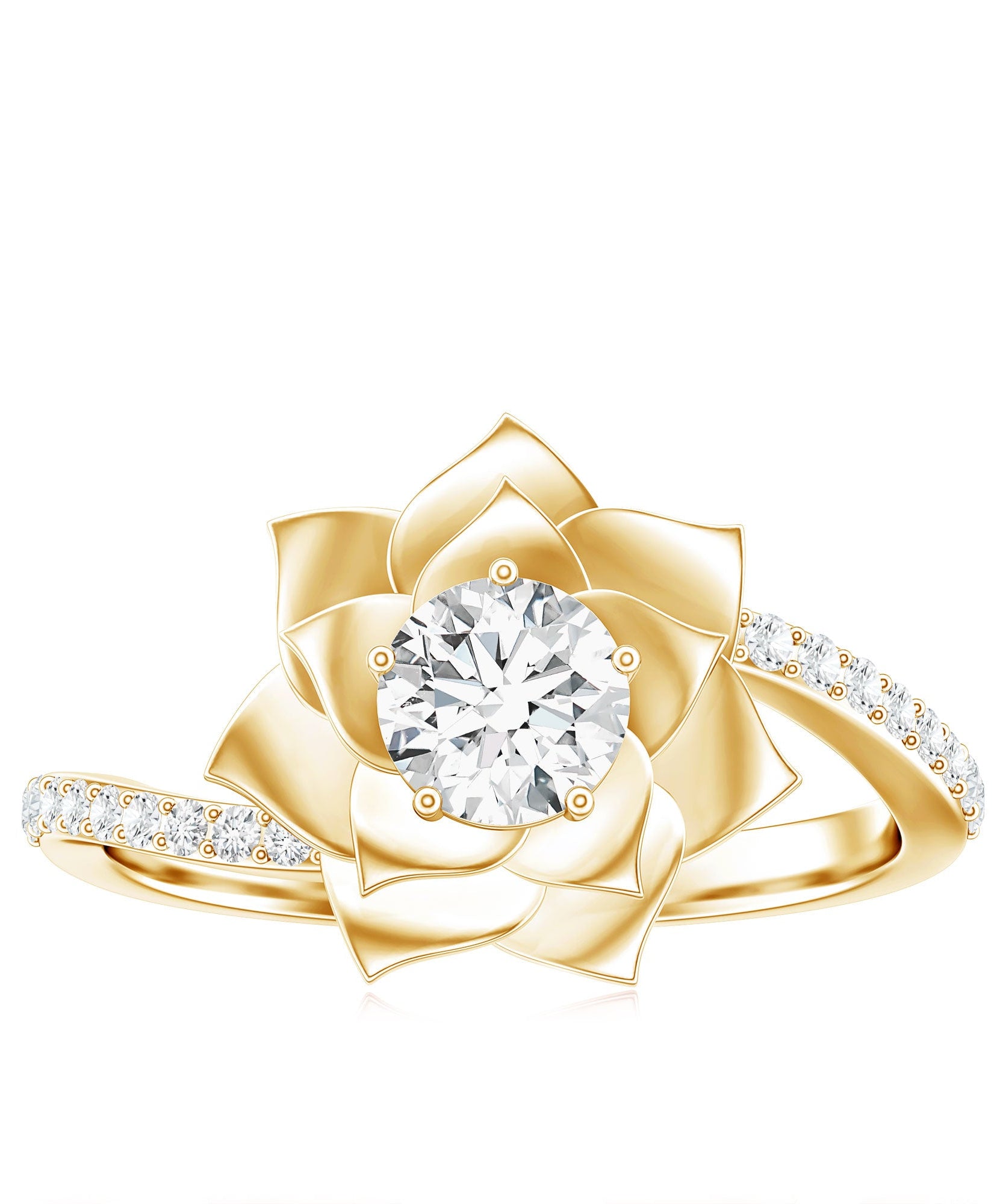 Lab Grown Diamond Nature Inspired Floral Bypass Ring
