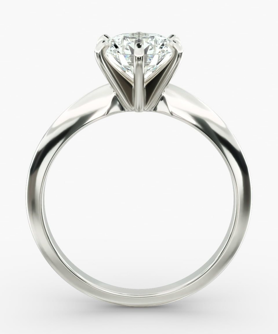 3.00 CTW AGI Certified Round Lab Grown Diamond Six Prong Solitaire Engagement Ring - F-VS Clarity in 14K White Gold