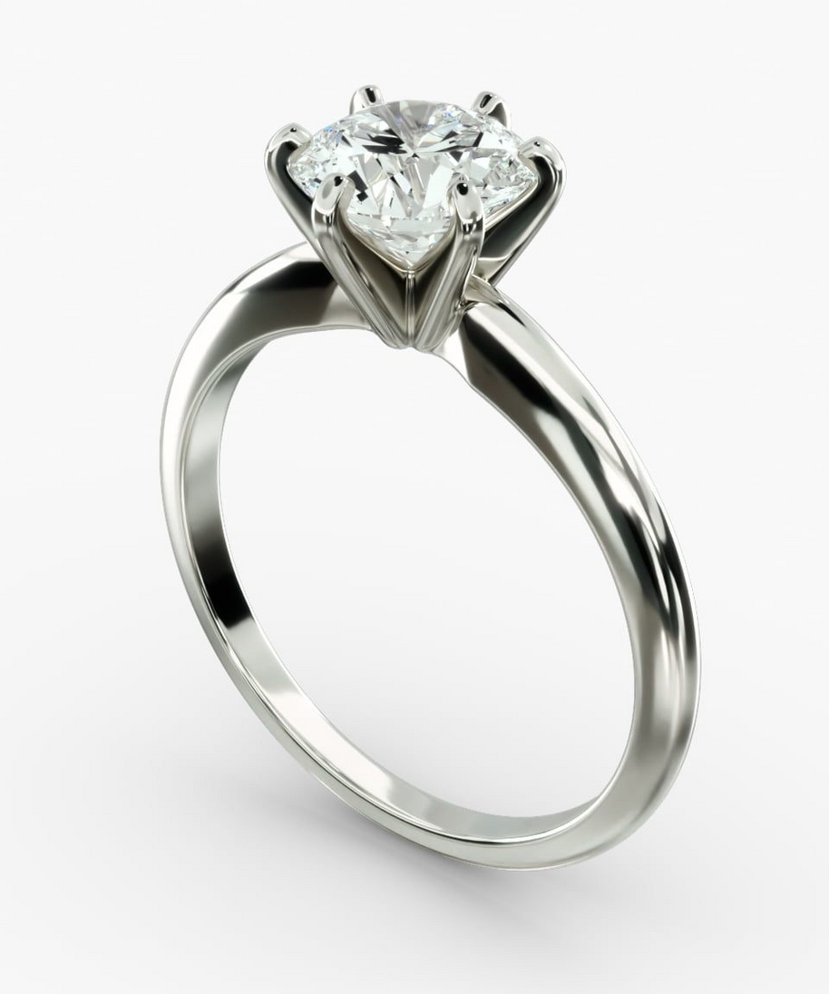 3.00 CTW AGI Certified Round Lab Grown Diamond Six Prong Solitaire Engagement Ring - F-VS Clarity in 14K White Gold