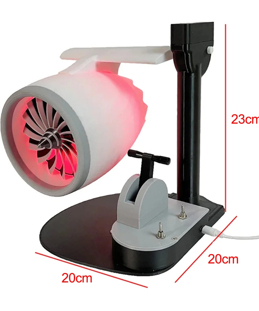 Functional USB Desk Fan with Jet Engine Style Humidifier Mist Function and LED Tail Flame Light for Ambient Airflow