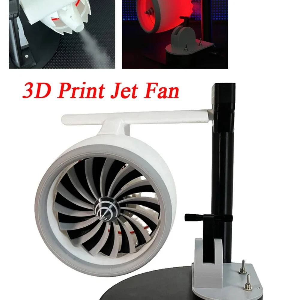 Functional USB Desk Fan with Jet Engine Style Humidifier Mist Function and LED Tail Flame Light for Ambient Airflow
