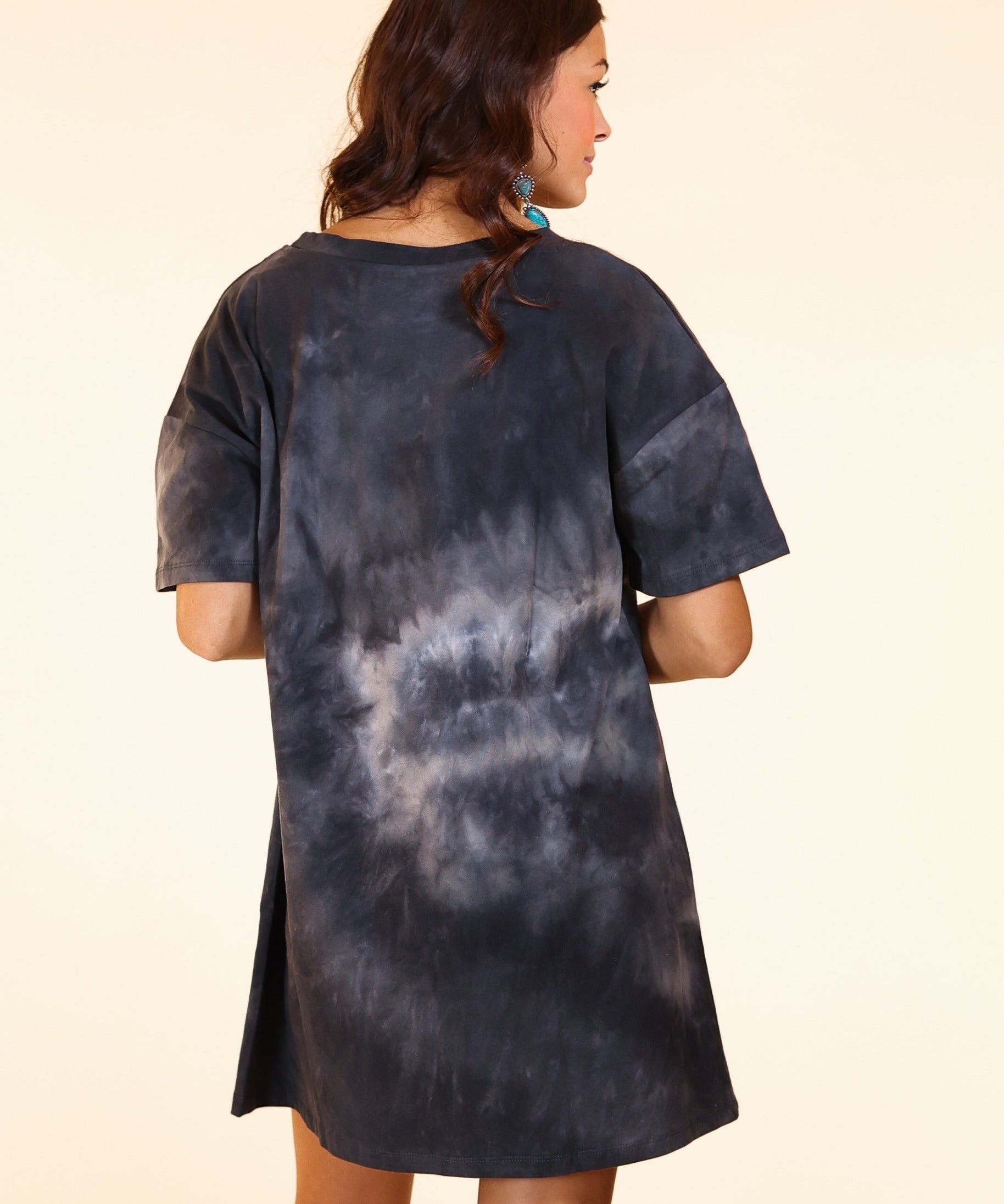Black Tie Dye T-Shirt Dress