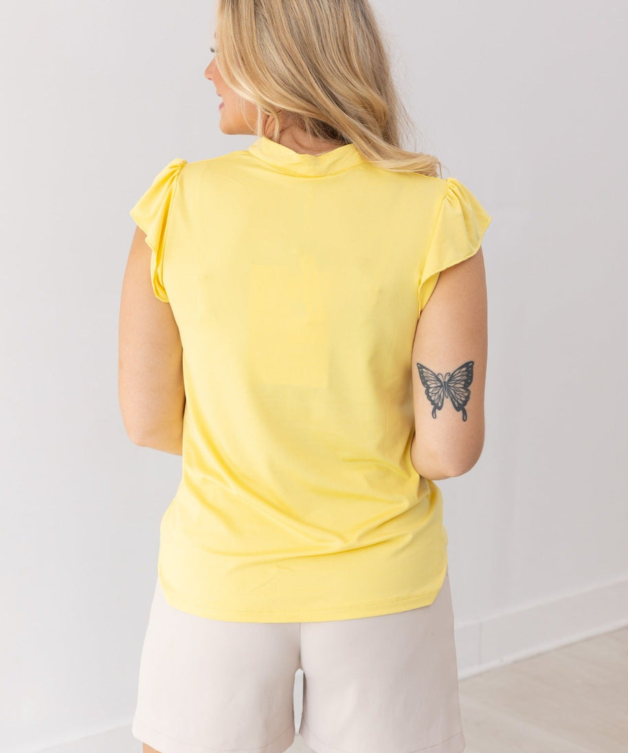 Nicole V-Neck Top, Yellow