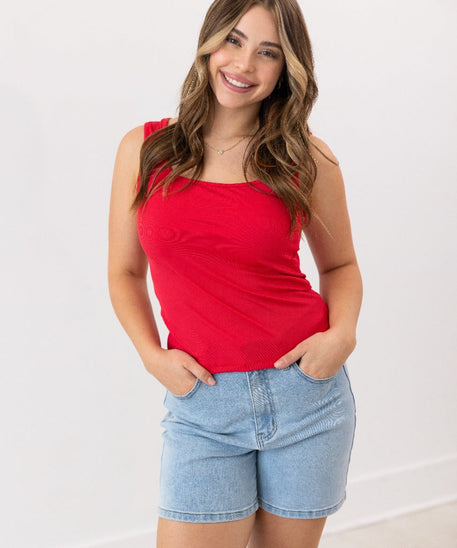 Bella Tank Top, True Red