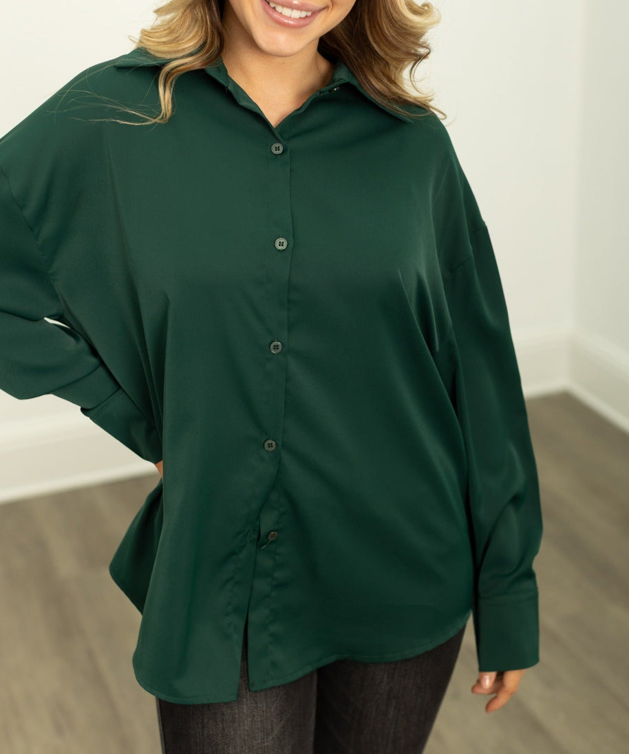 Kathryn Classic Button-Up, Forest Green