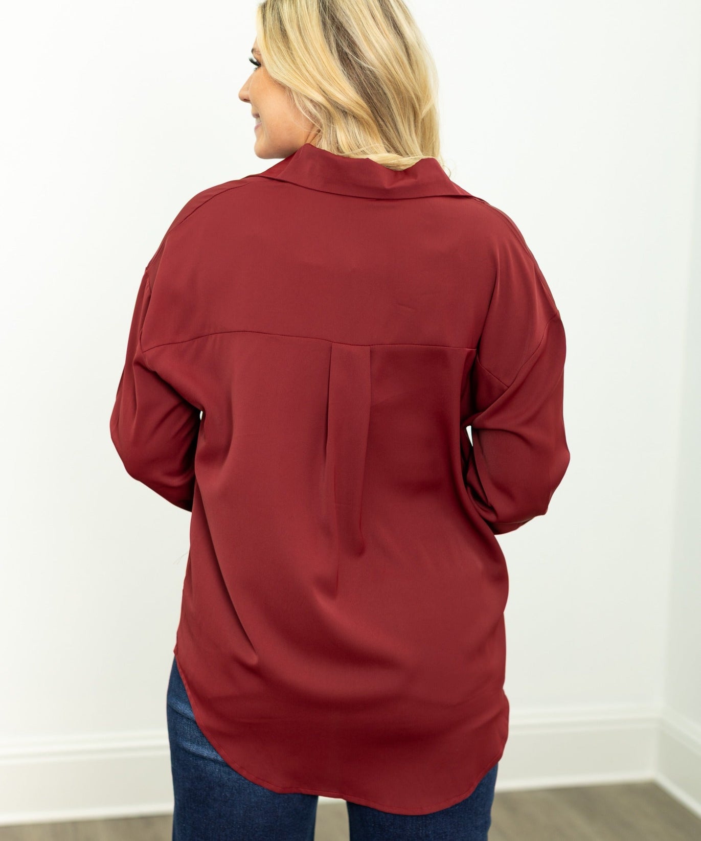 The Kathryn Button-Up, Maroon