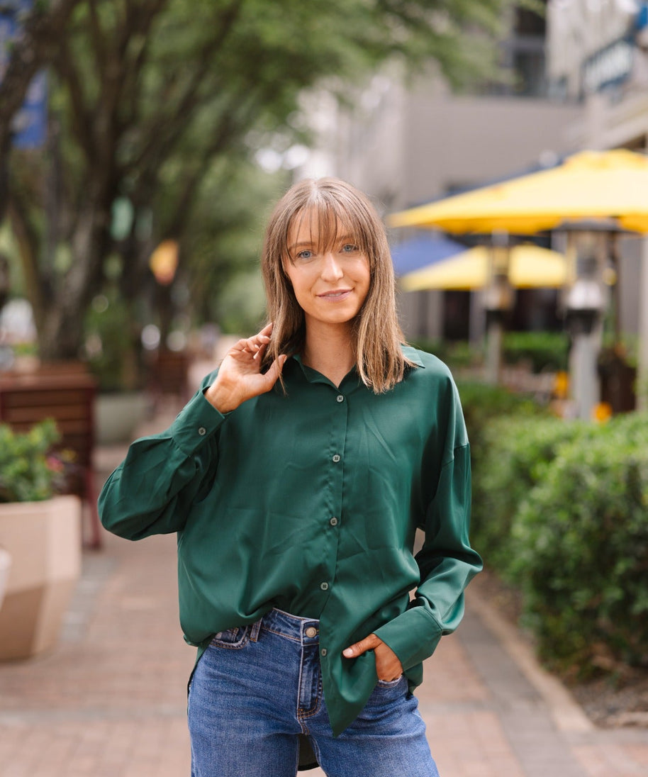 Kathryn Classic Button-Up, Forest Green