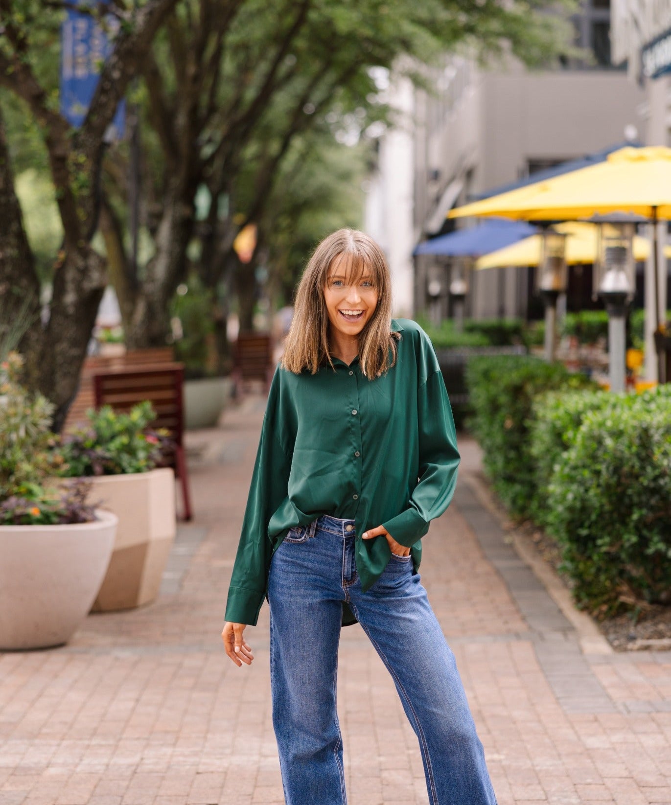 Kathryn Classic Button-Up, Forest Green